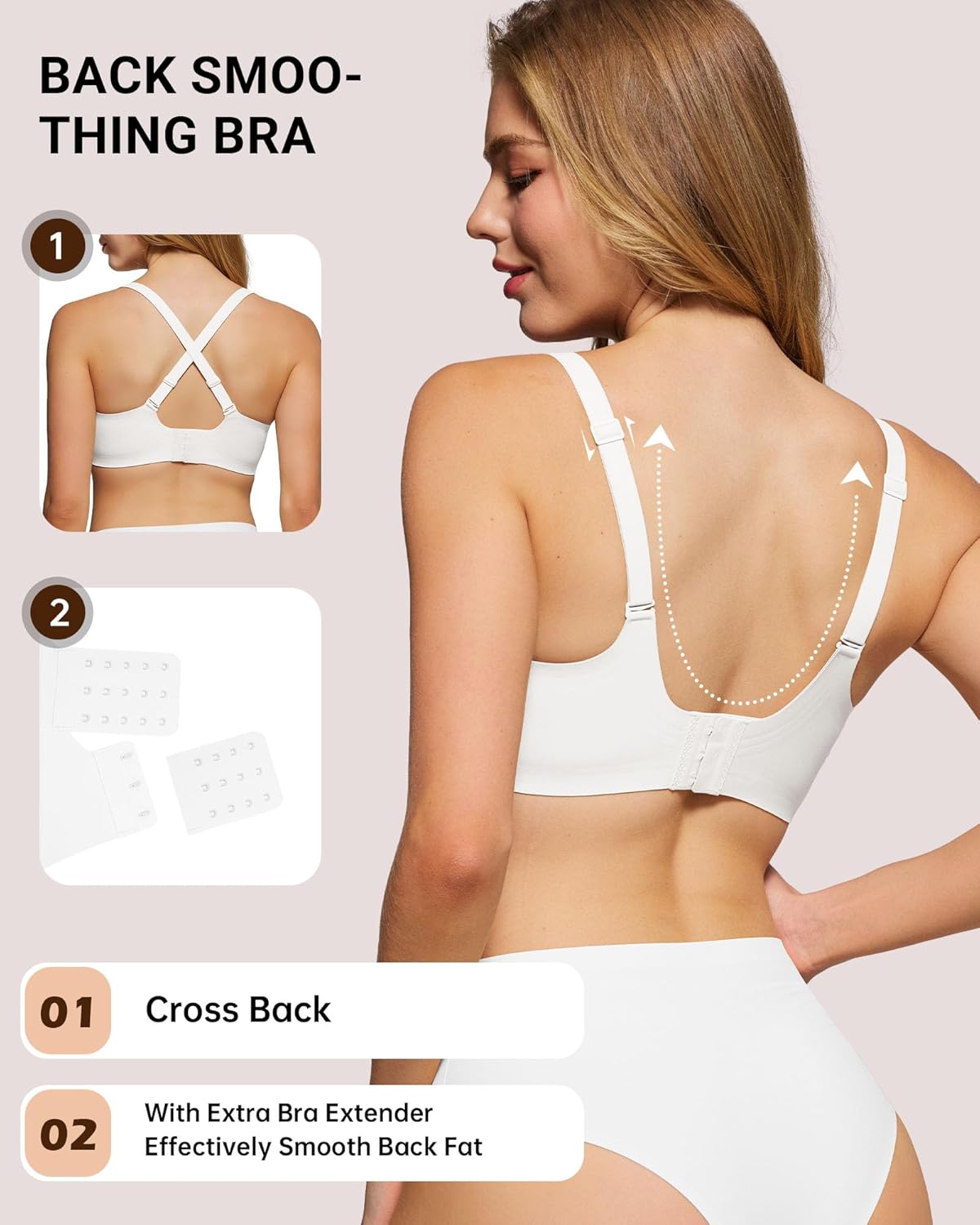 HORISUN Wireless No Underwire Bra for Women V-Neck Lace Trim Jelly Supportive Seamless Bra Comfortable Tshirt Bralette - Image 3