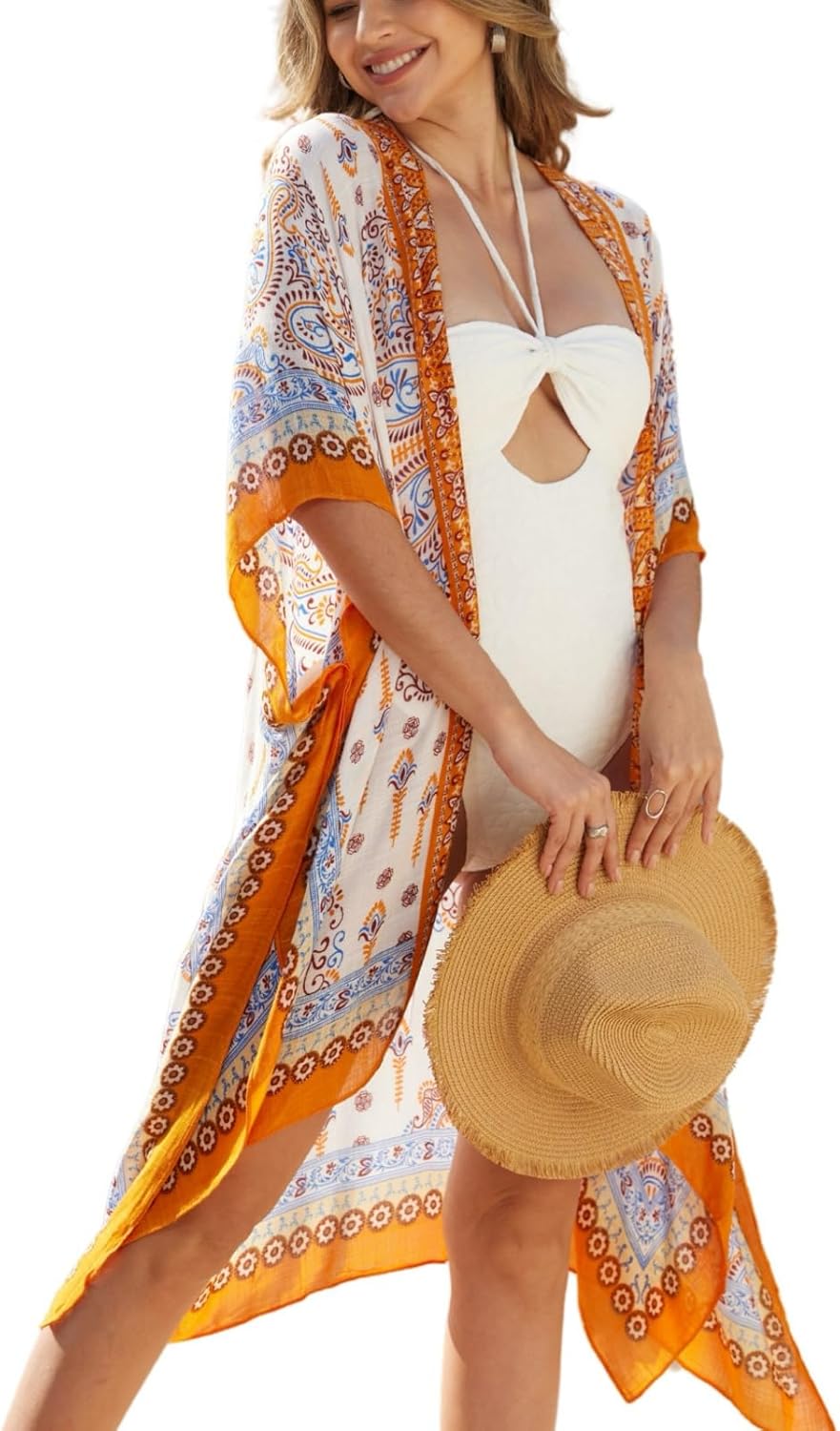 Kimonos for Women Casual Swimsuit Coverup Lightweight Boho Kimono Cardigans for Summer