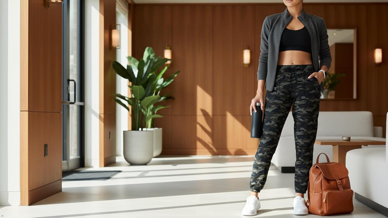 Haowind Joggers for Women with Pockets Elastic Waist Workout Sport Gym Pants Comfy Lounge Yoga Running Pants - Image 2