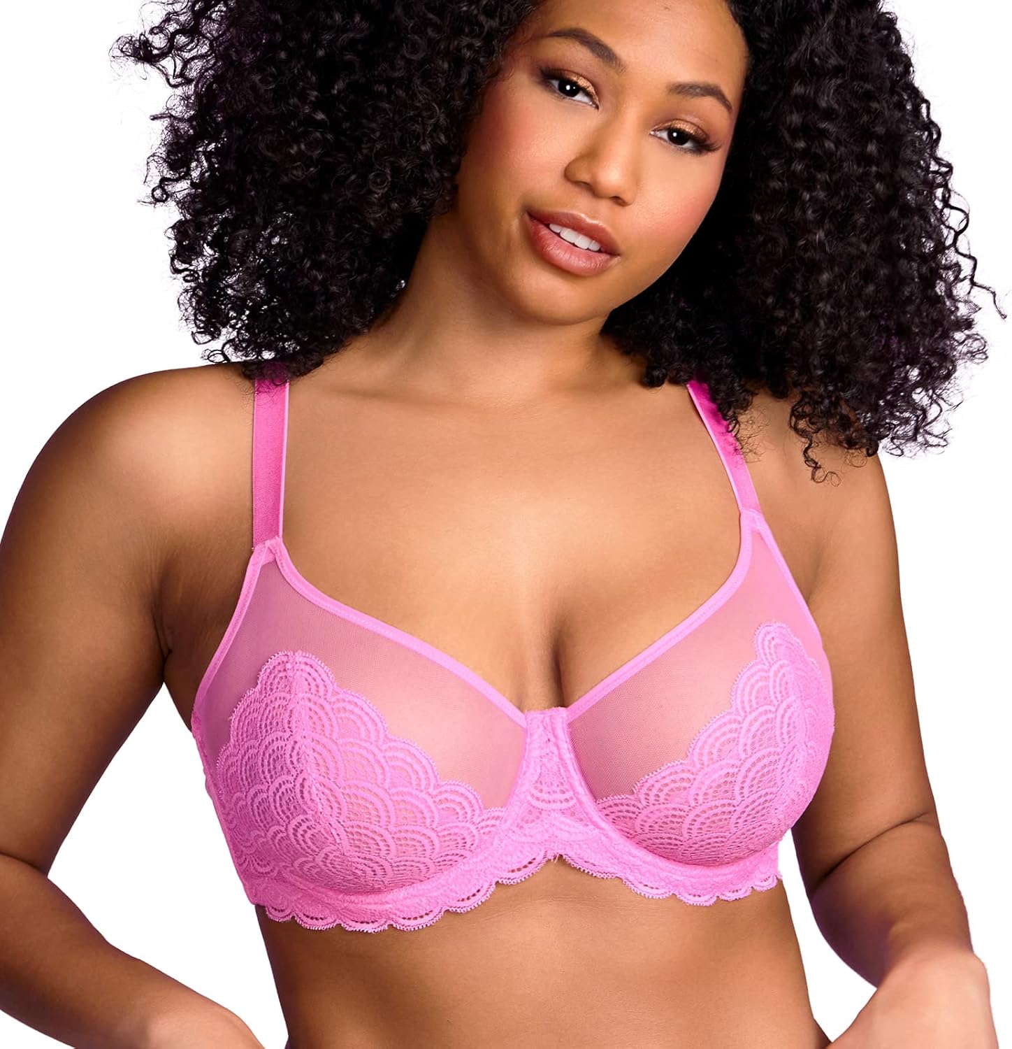HSIA Minimizer Bras for Women Large Bust Full Coverage Lace Plus Size Bra - Mermaid Scales - Image 2