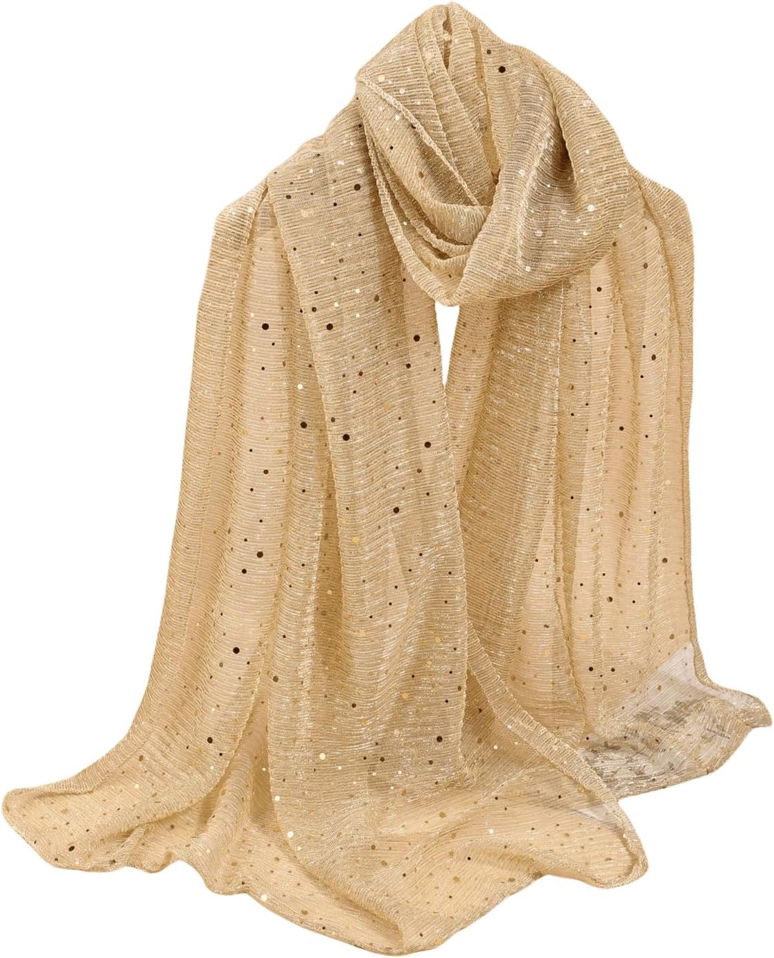 Floerns Women's Sequin Bandana Square Scarf Silk Scarves Mesh Shawl and Wrap for Evening Dresses