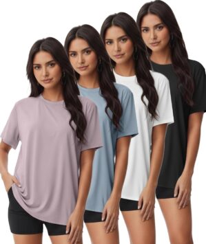 Kinglaman 4 Pack Women Basic T Shir...
