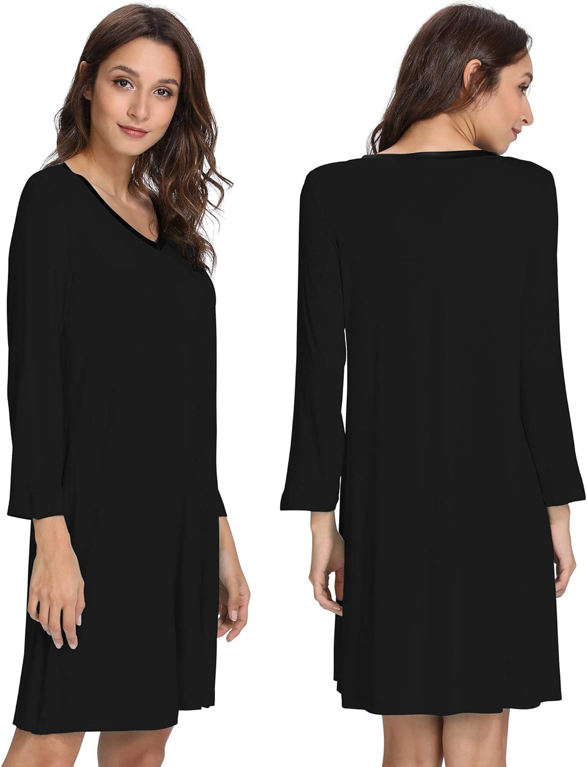 GYS Womens Bamboo Viscose Nightgown Super Soft Lightweight Night Shirts for Sleeping - Image 2