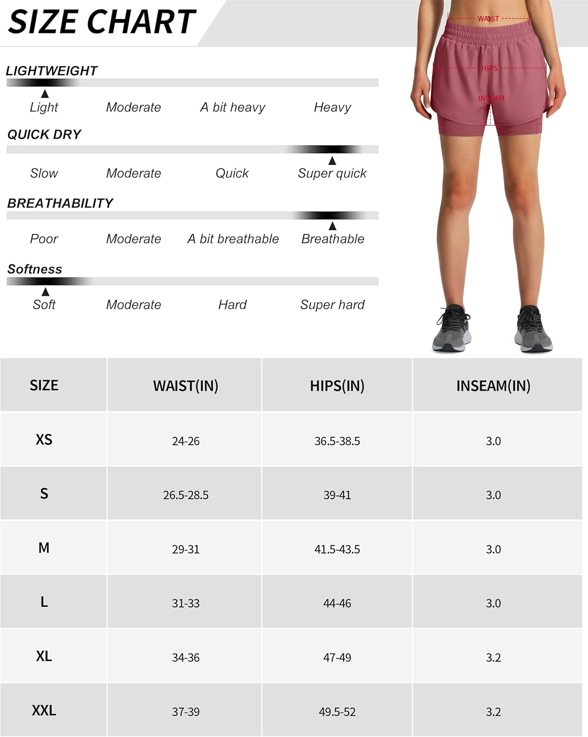 Ksmien Women's 2 in 1 Running Shorts Quick Dry Athletic Gym Workout Shorts with Liner Phone Pockets - Image 7