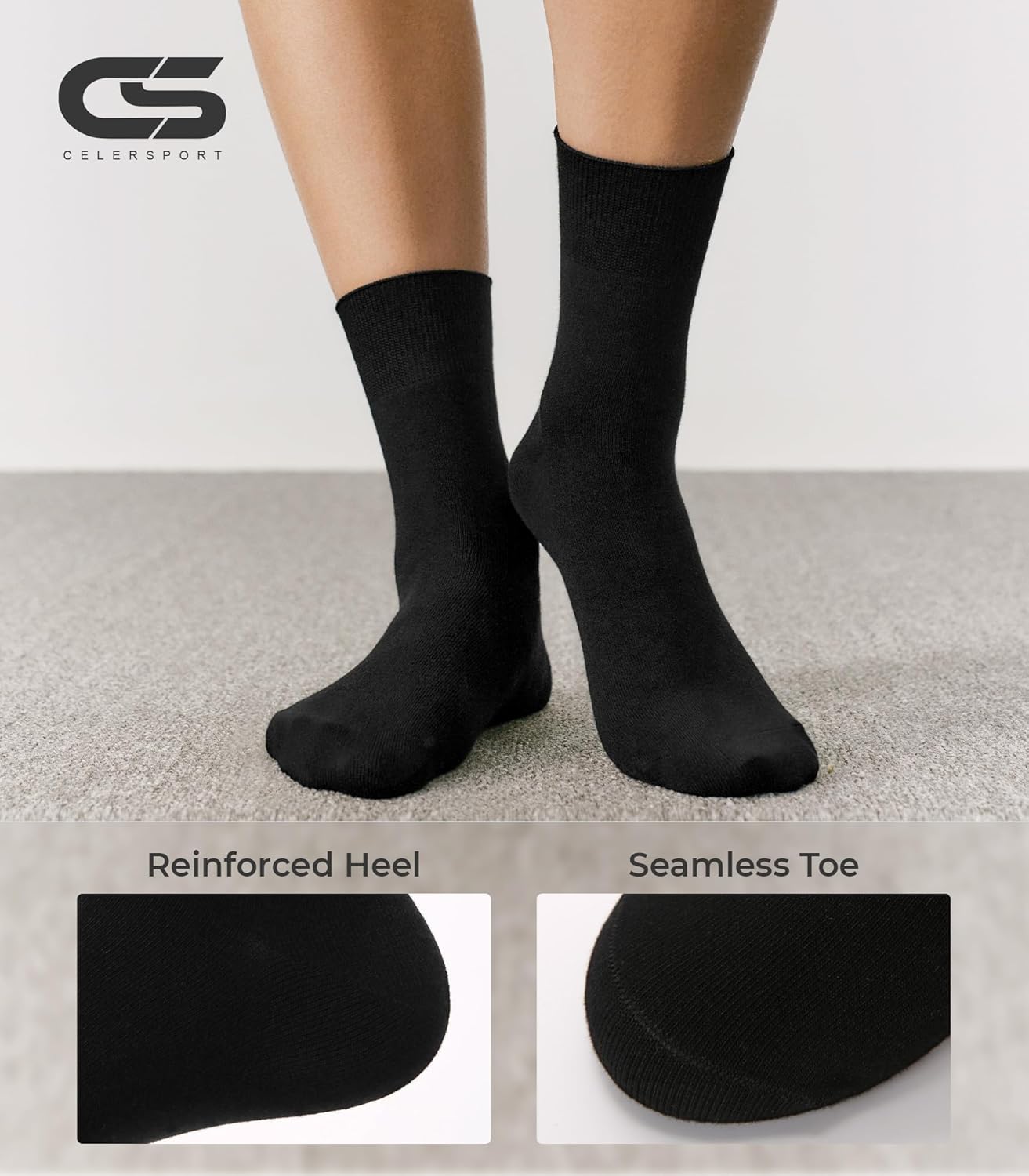 CS CELERSPORT Womens Soft Bamboo Rayon Crew Socks, Thin Breathable Trouser Dress Casual Ankle Socks 6 Pairs - Image 5