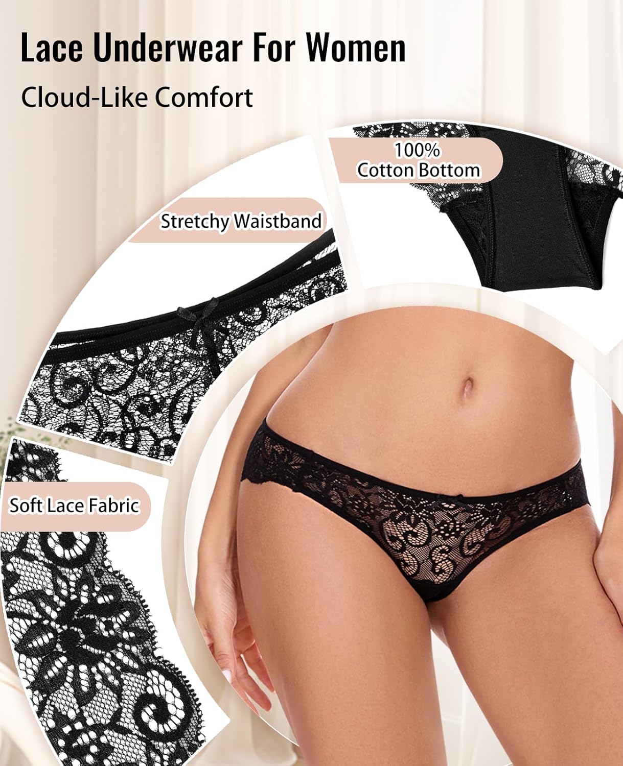Sunm Boutique Sexy Underwear for Women, Cheeky Lace Women's Panties, Breathable Bikini for Ladies - Image 4