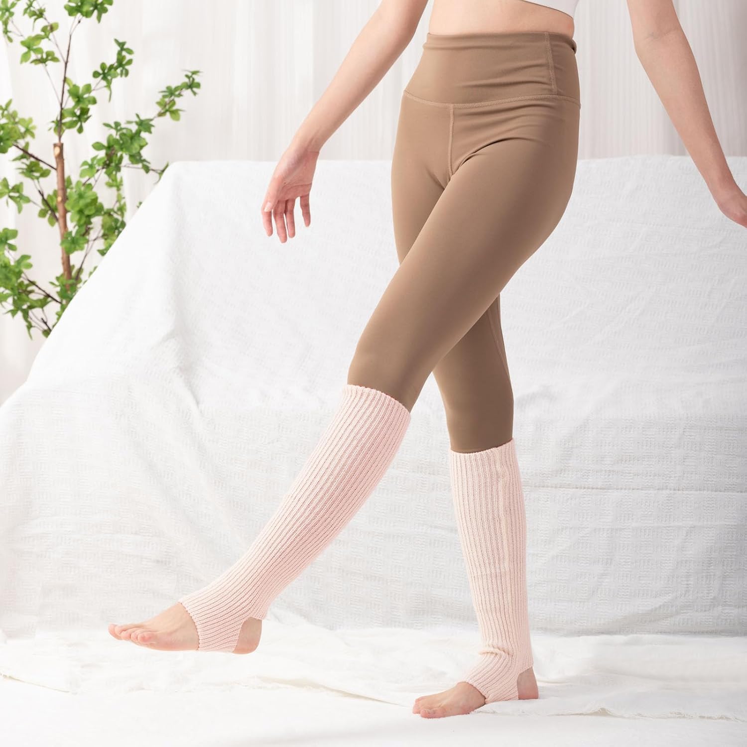 Women Ballet Leg warmers Knitted Stirrup Leg Warmers for women Winter Extra Soft long legwarmers for Yoga Dance - Image 5