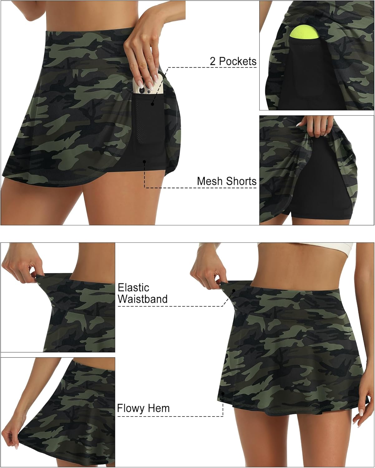 LouKeith Womens Tennis Skirt High Waisted Pleated Golf Skirts Mini Casual Workout Athletic Skorts with Pockets - Image 5