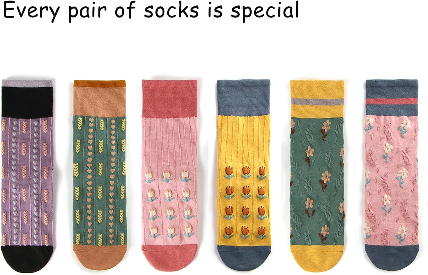 Womens Crew Socks Casual Cotton Socks Cute Fun Novelty Girl Thin Dress Socks 3/5/6 Pack - Image 4