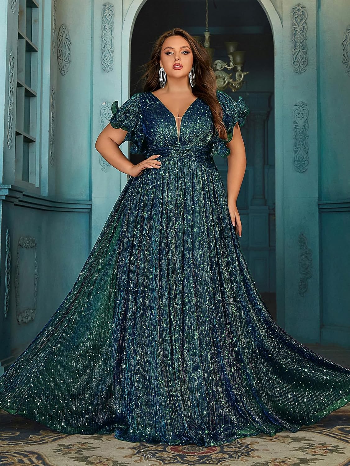 Women Plus Size Wedding Guest Summer Long Prom Dress A Line Elegant Formal Evening Party Cocktail Bridesmaid Gown - Image 3
