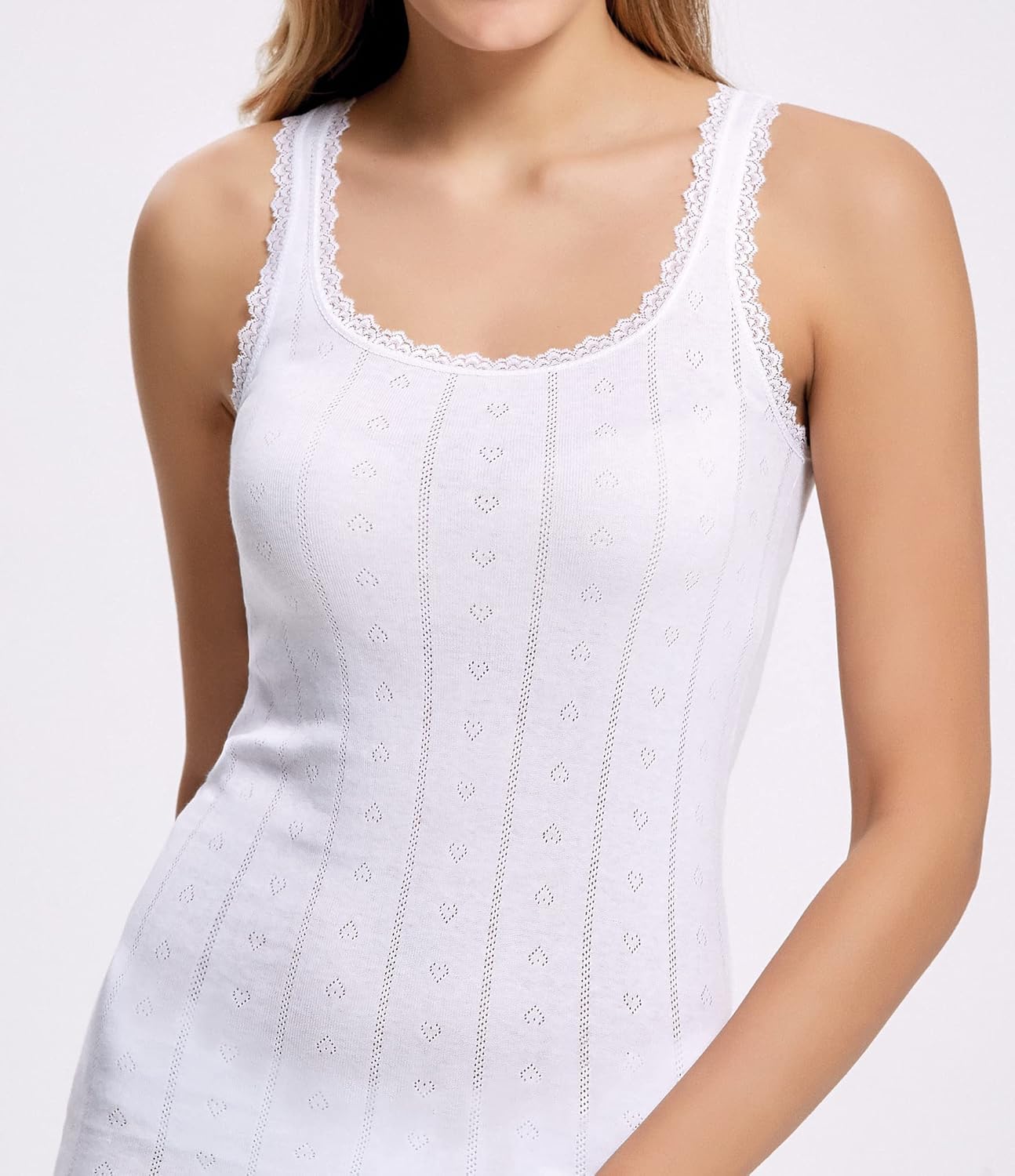 VAVONNE Camisole for Women, All Cotton, Airy Soft Comfy Tank Tops Cami Undershirt - Image 4