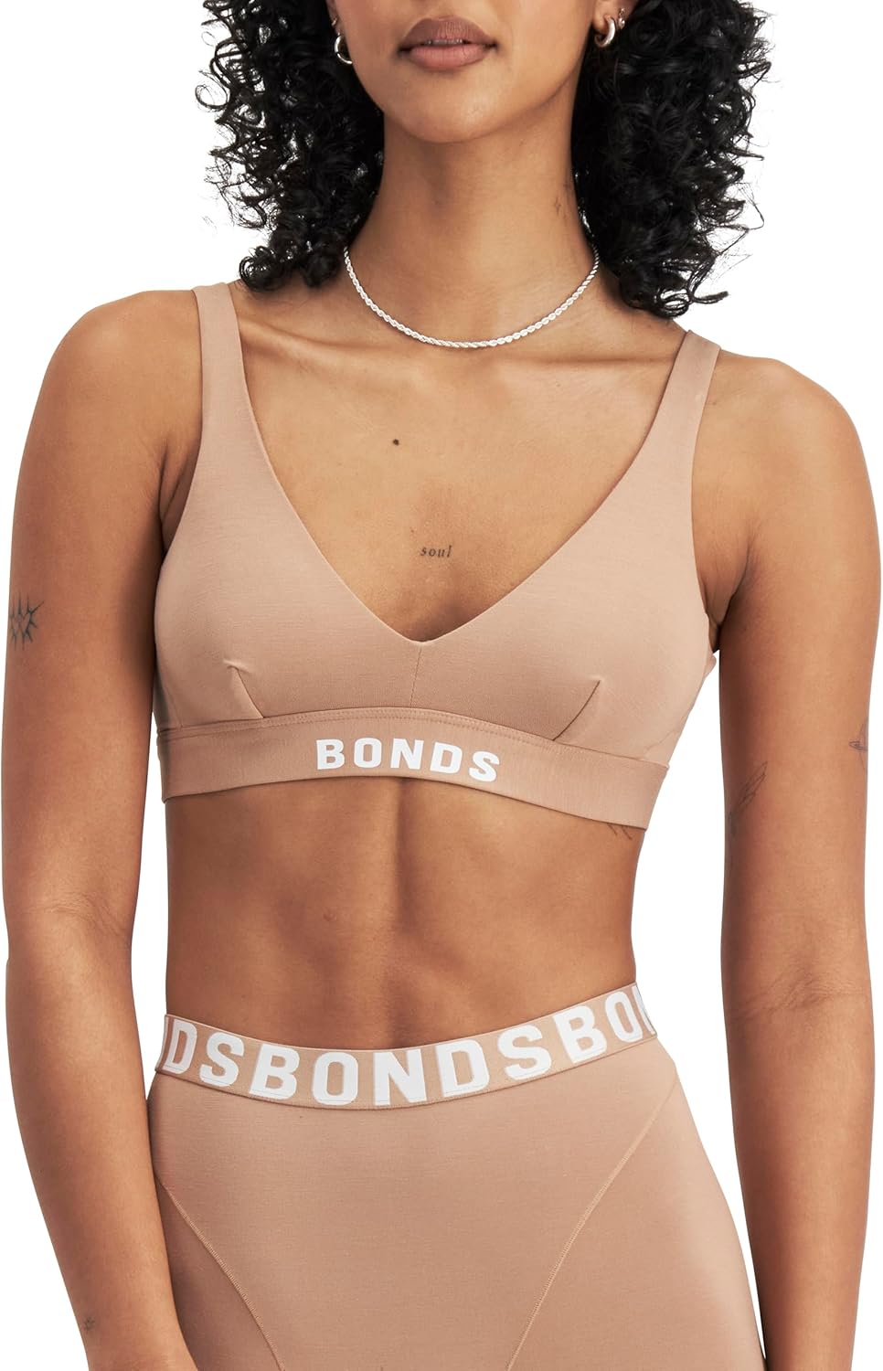 Bonds Women's Anti-Chafing Bralette Bra, Chafe Off Bralette, Viscose/Bamboo Moisture-Wicking Plunge Bra for Women