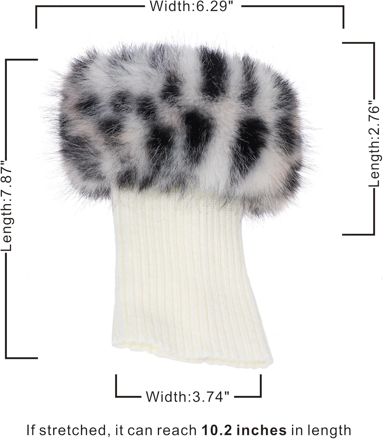 LA CARRIE Women Faux Fur Plush Leg Warmers Short Furry Fuzzy Leg Cuffs Girls Winter Knitted Boot - Image 4