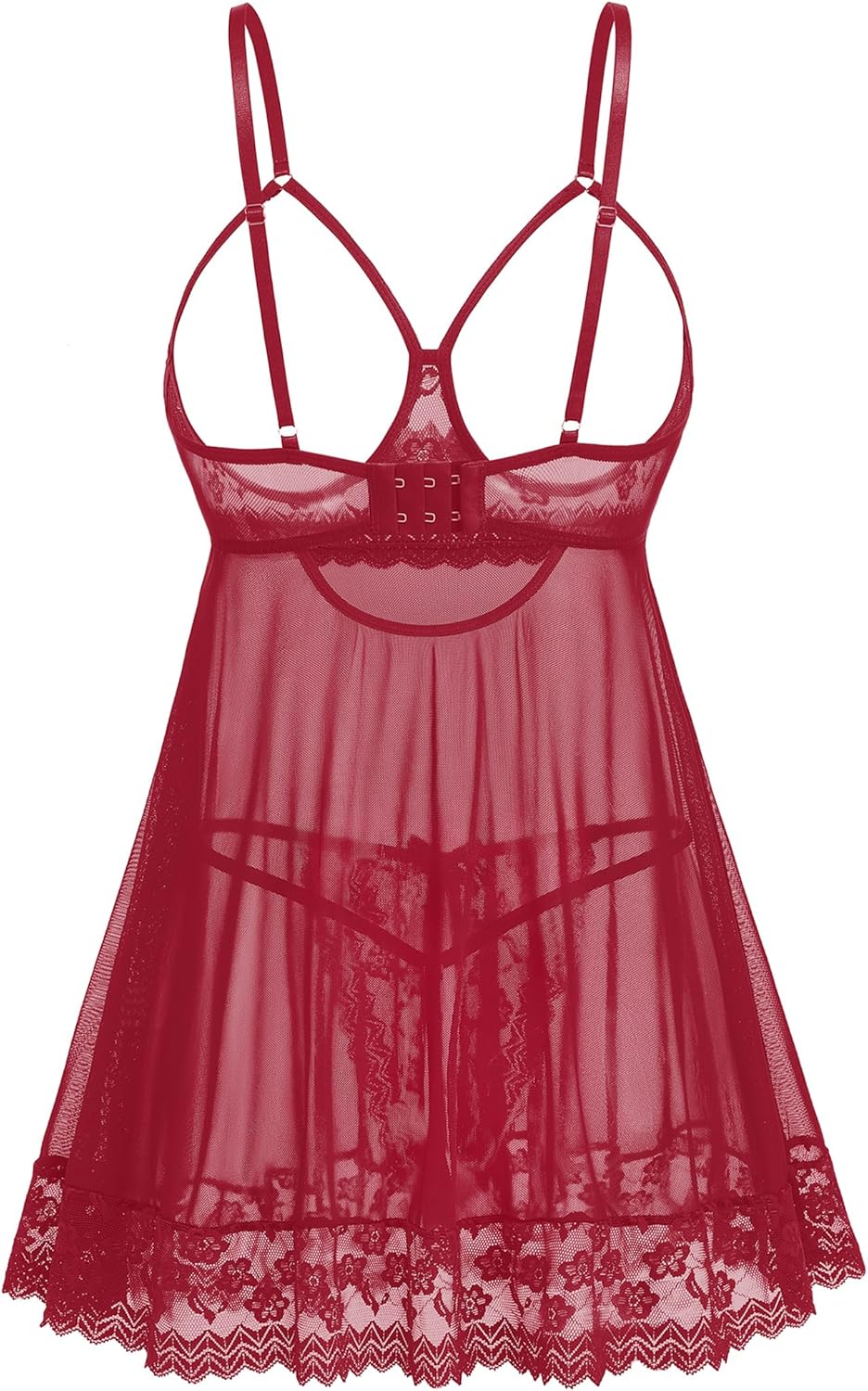 Avidlove Sexy Lace Babydoll Dress Lingerie for Women Sheer Mesh Chemise Sleepwear Exotic Boudoir Outfits - Image 3