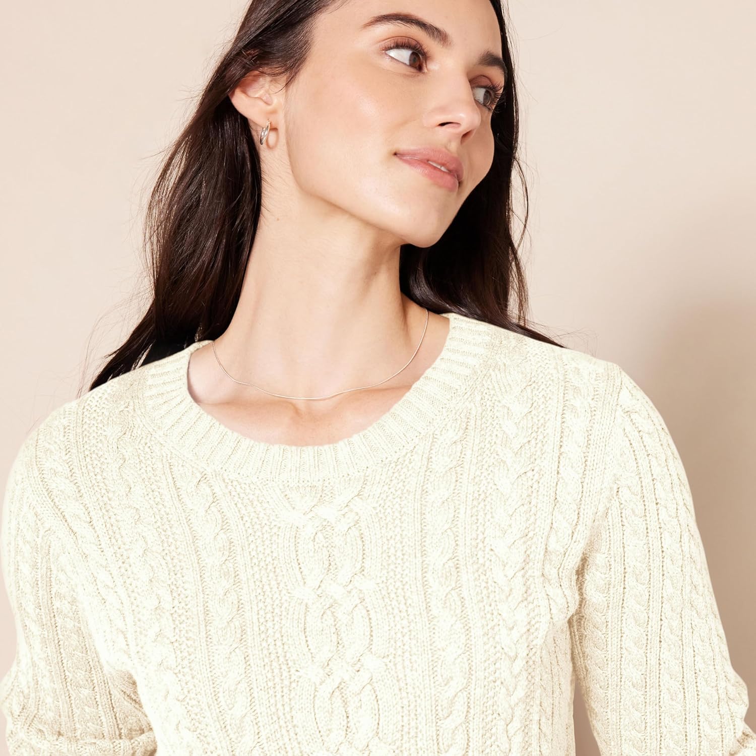 Amazon Essentials Women's Soft Fisherman Cable Knit Long-Sleeve Crewneck Sweater (Available in Plus Size) - Image 4