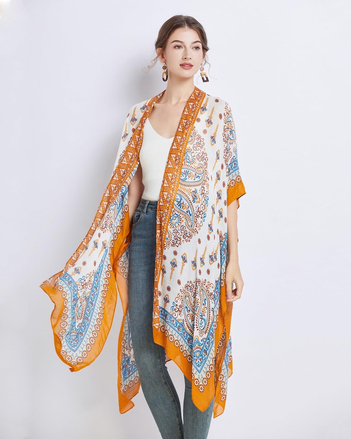 Kimonos for Women Casual Swimsuit Coverup Lightweight Boho Kimono Cardigans for Summer - Image 7