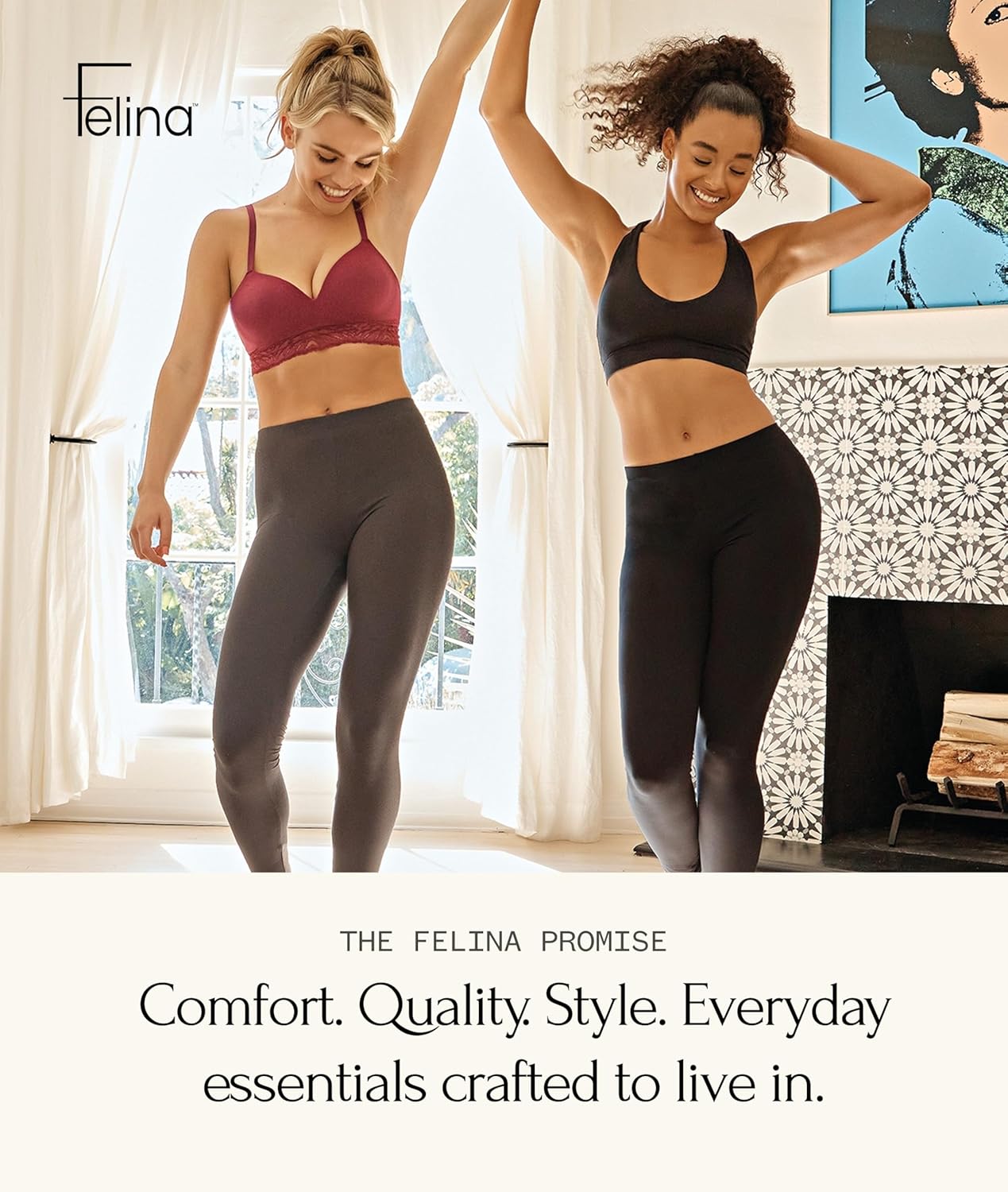 Felina Velvety Super Soft Lightweight Leggings 2 Pack - Yoga Pants, Workout Clothes - Image 6