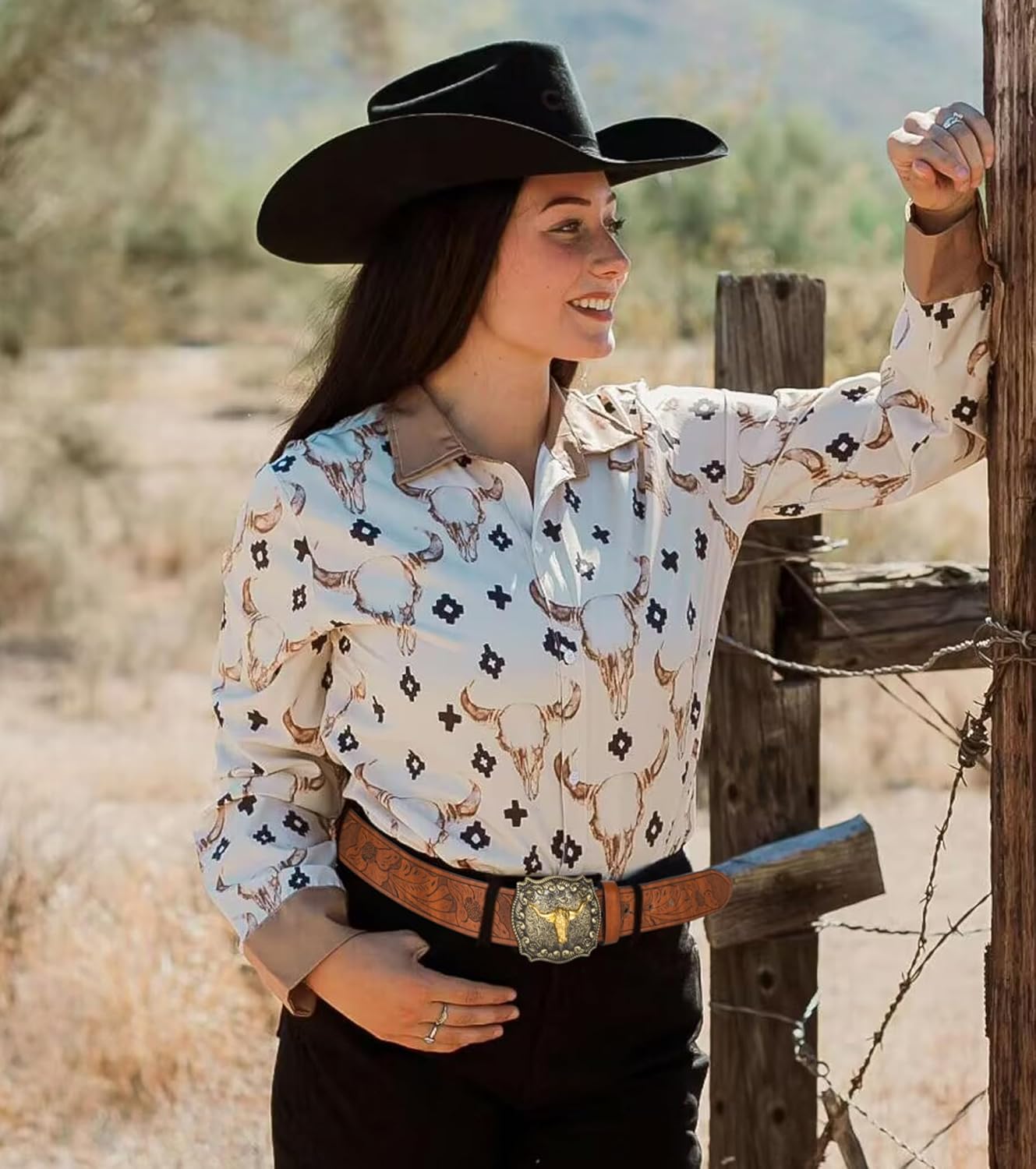 Western-PU-Leather-Belts for Men and Women Cowboy-Cowgirl Longhorn-Bull-Pattern-Engraved-Buckle-Belt for Unisex - Image 6