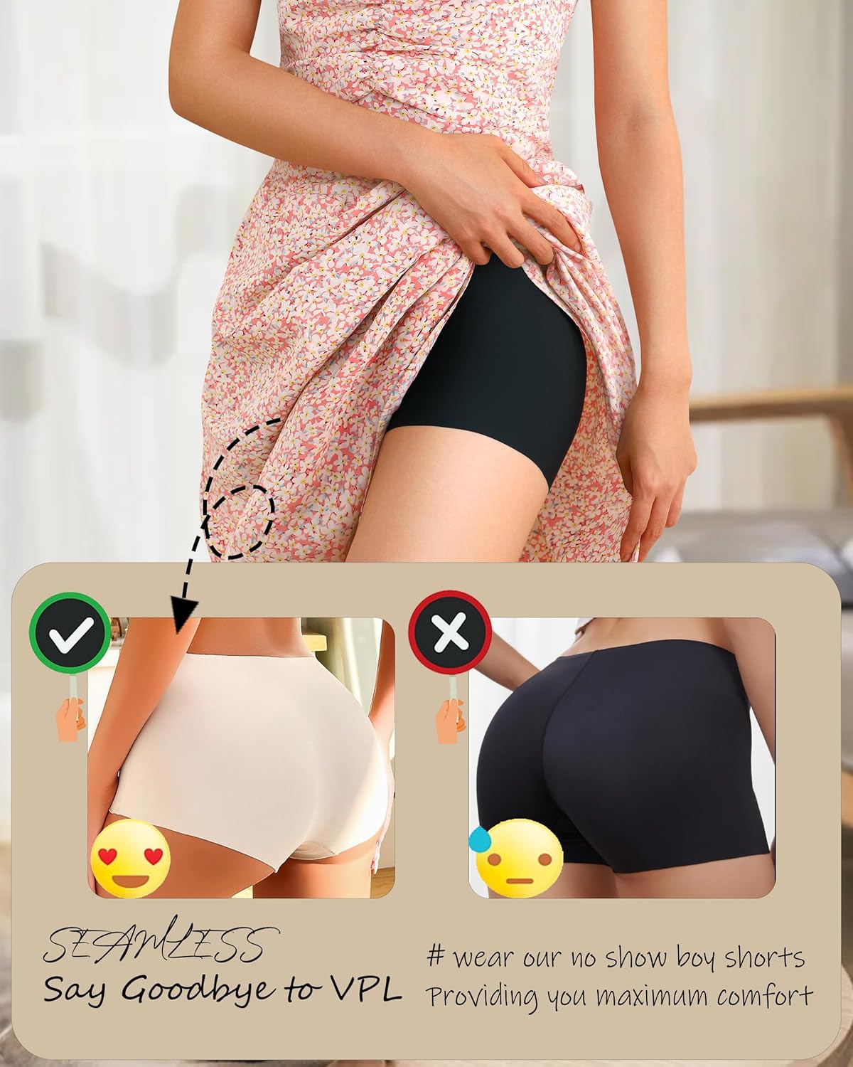 CUTE BYTE Womens Seamless Boy Shorts Underwear Soft Stretch No Show Boxer Shorts Briefs Panties for Ladies 4 Packs - Image 2