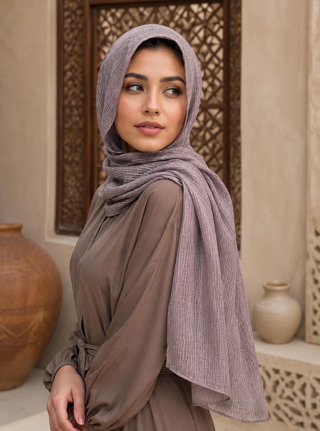 Lightweight Cotton Linen Feel Scarf Shawl Wrap Hijab for Women, Travel Fall Winter Gift - Image 5