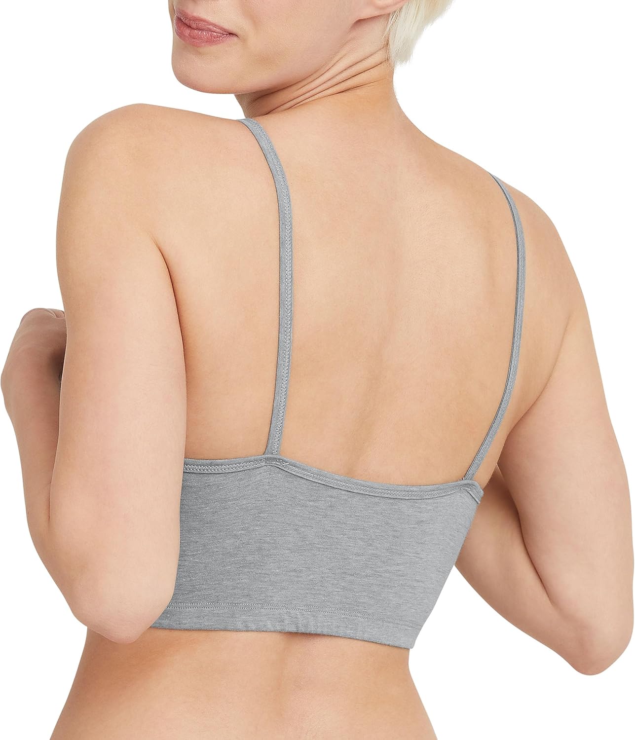 Hanes Women's String Bralette Pack, 3-Pack, Cotton Sports Bralette Bras for Women, Solid or Assorted Wireless Bras - Image 3