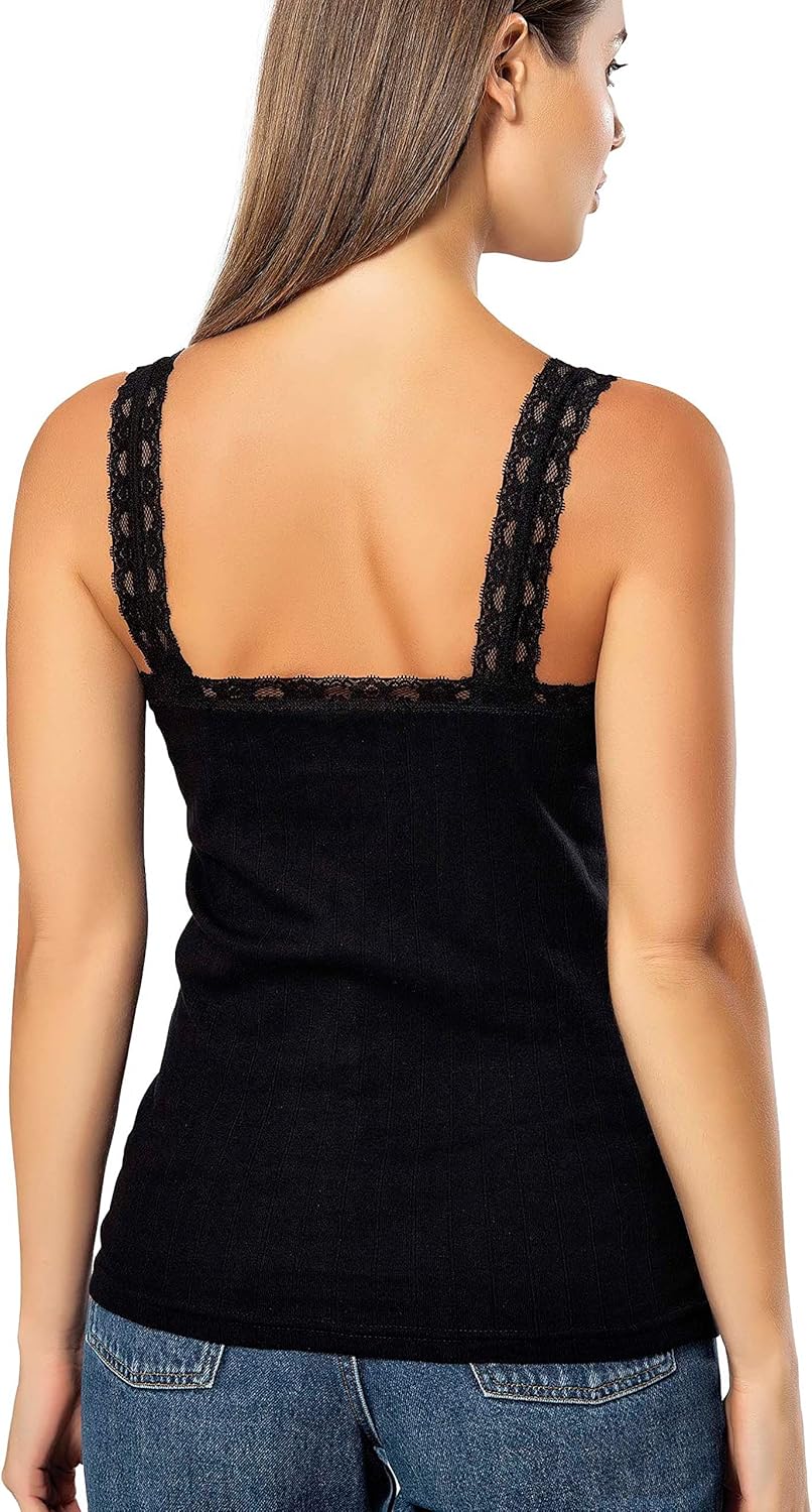 VAVONNE Camisole for Women, All Cotton, Airy Soft Comfy Tank Tops Cami Undershirt - Image 2