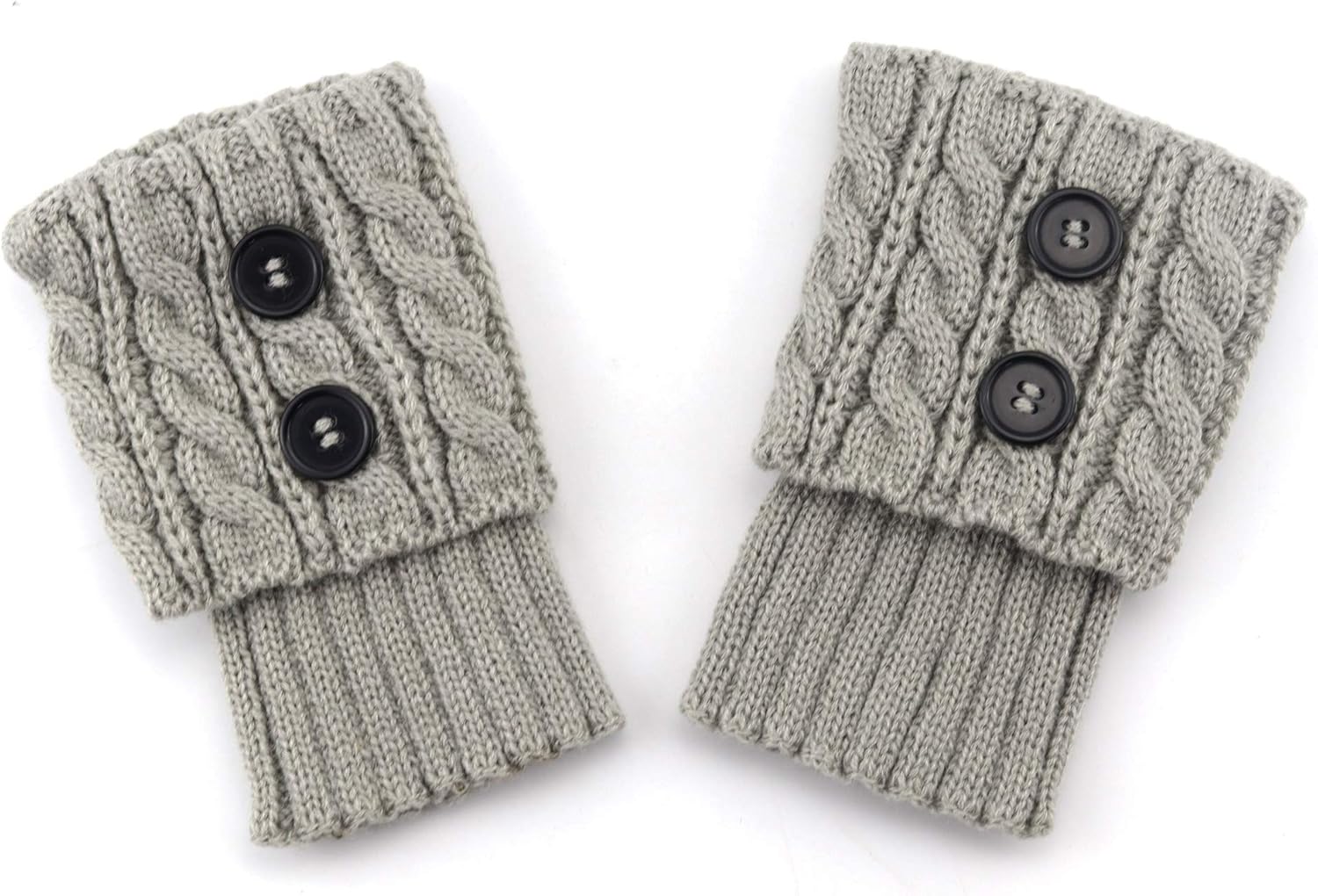 Bestjybt 3 Pairs Womens Short Boots Socks Crochet Knitted Boot Cuffs Leg Warmers Socks - Image 2