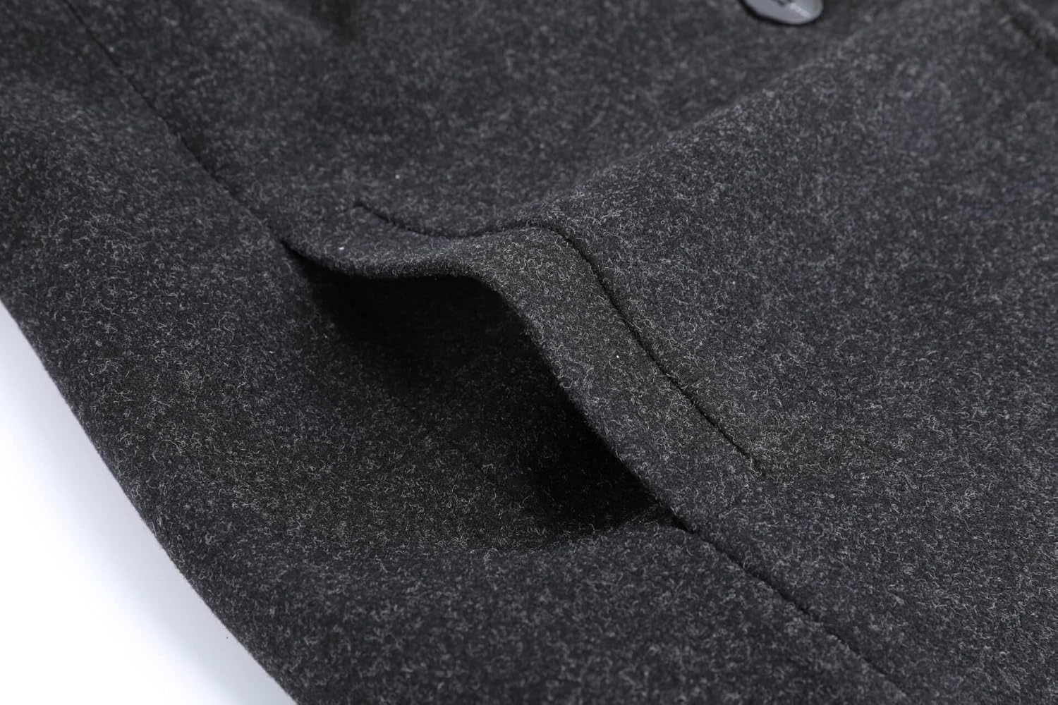 CHARTOU Women's Casual Thicken Wool Blend Stand Collar Single Breasted Pea Coat - Image 4