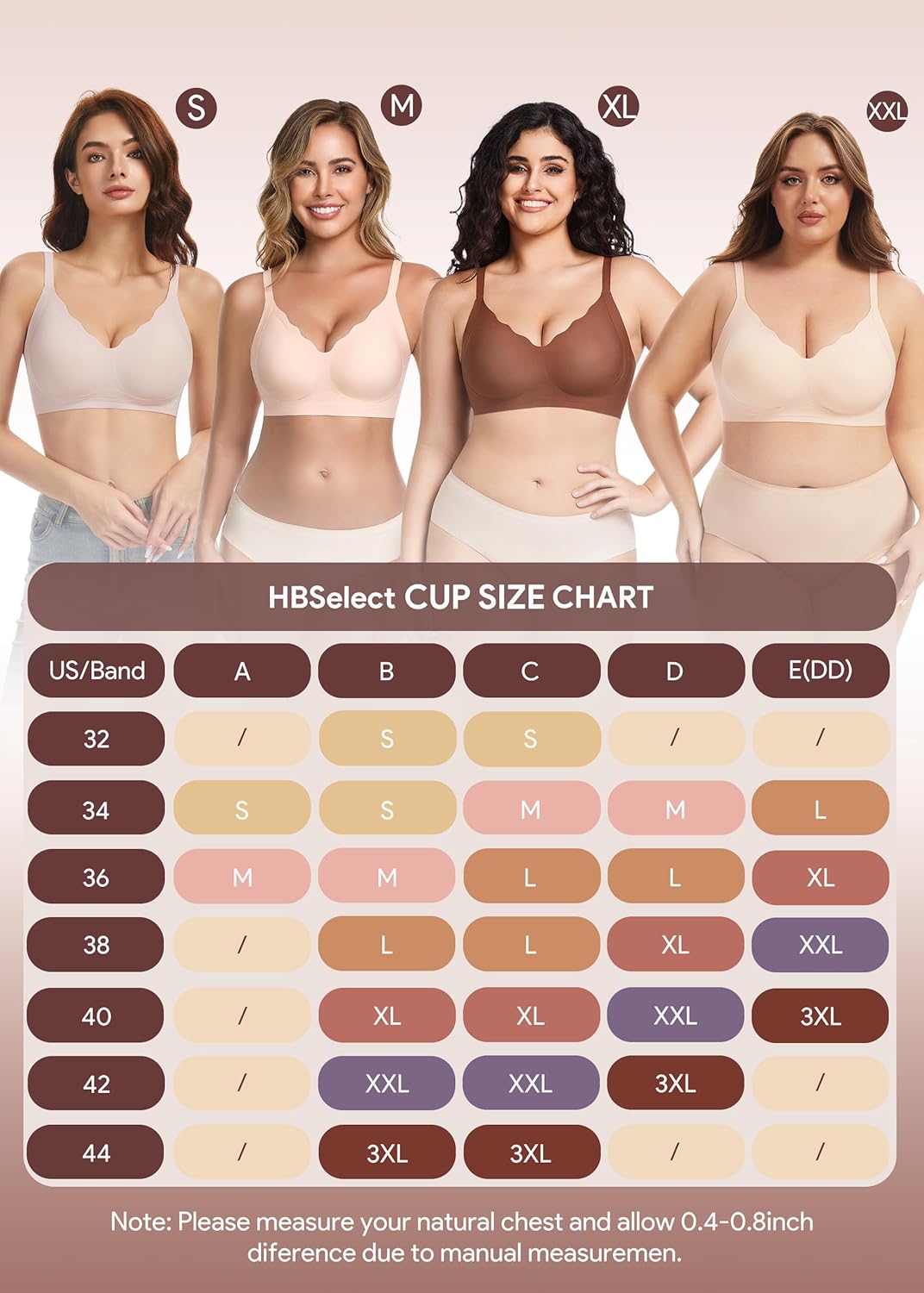 HBselect Jelly Bras for Women No Underwire 3PCS Comfort Wireless Push Up Bras Seamless Scalloped Lift Everyday Bralettes - Image 5