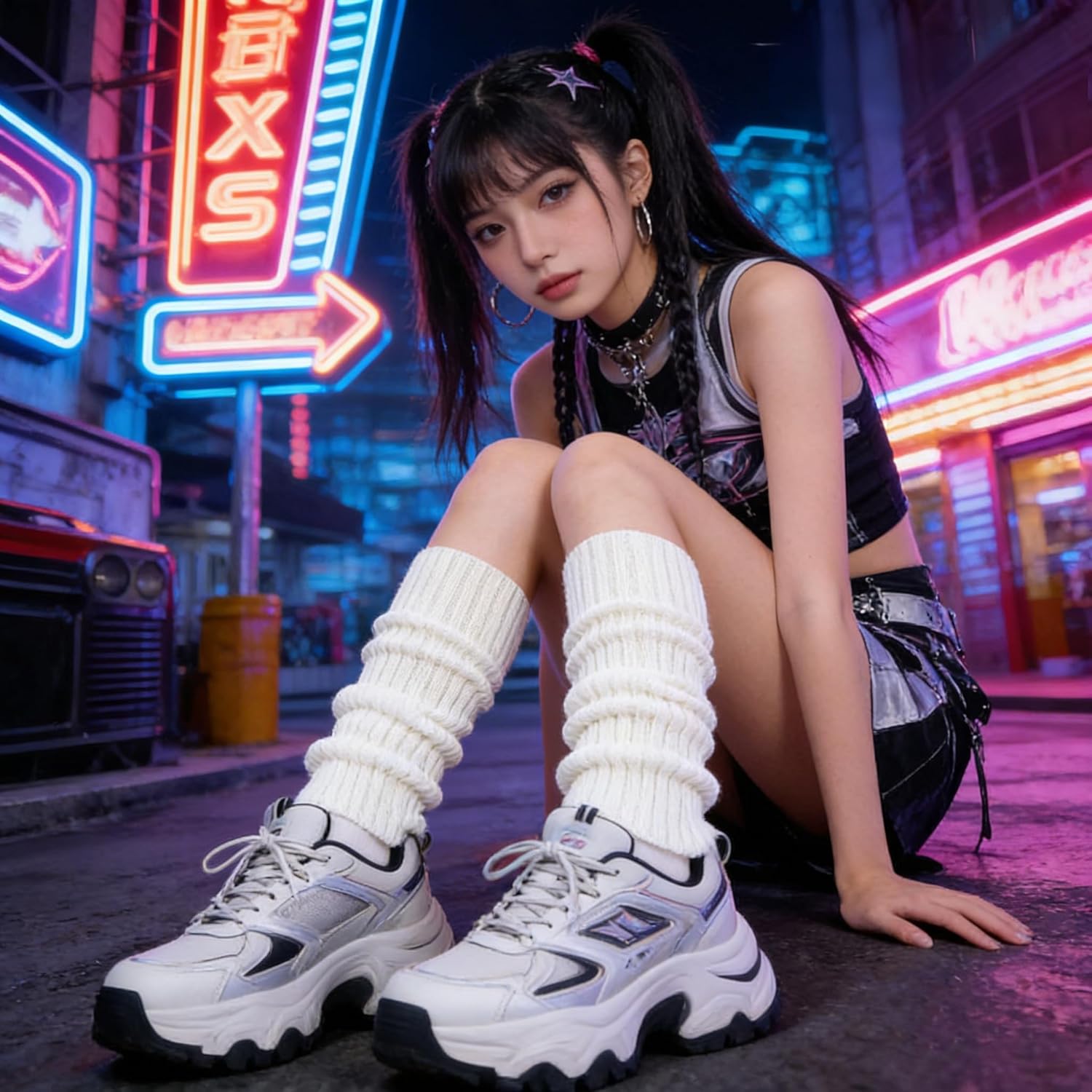 Junely Leg Warmers Kawaii Leg Warmer Cute Legwarmers for Women Japanese Socks 80s Emo Goth Gyaru Accessories - Image 2
