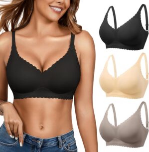 Seamless Jelly Bras for Women 3 Pac...