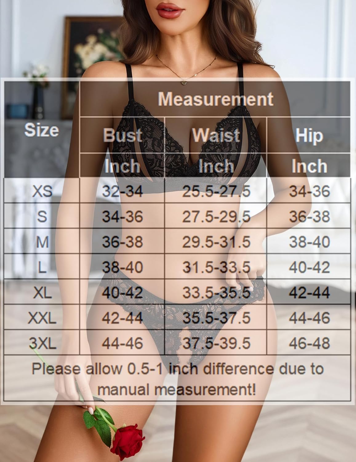 Avidlove Lingerie Sets for Women Sexy 2 Piece Lace Bra and Panty Matching Set Cutout Lingerie - Image 6