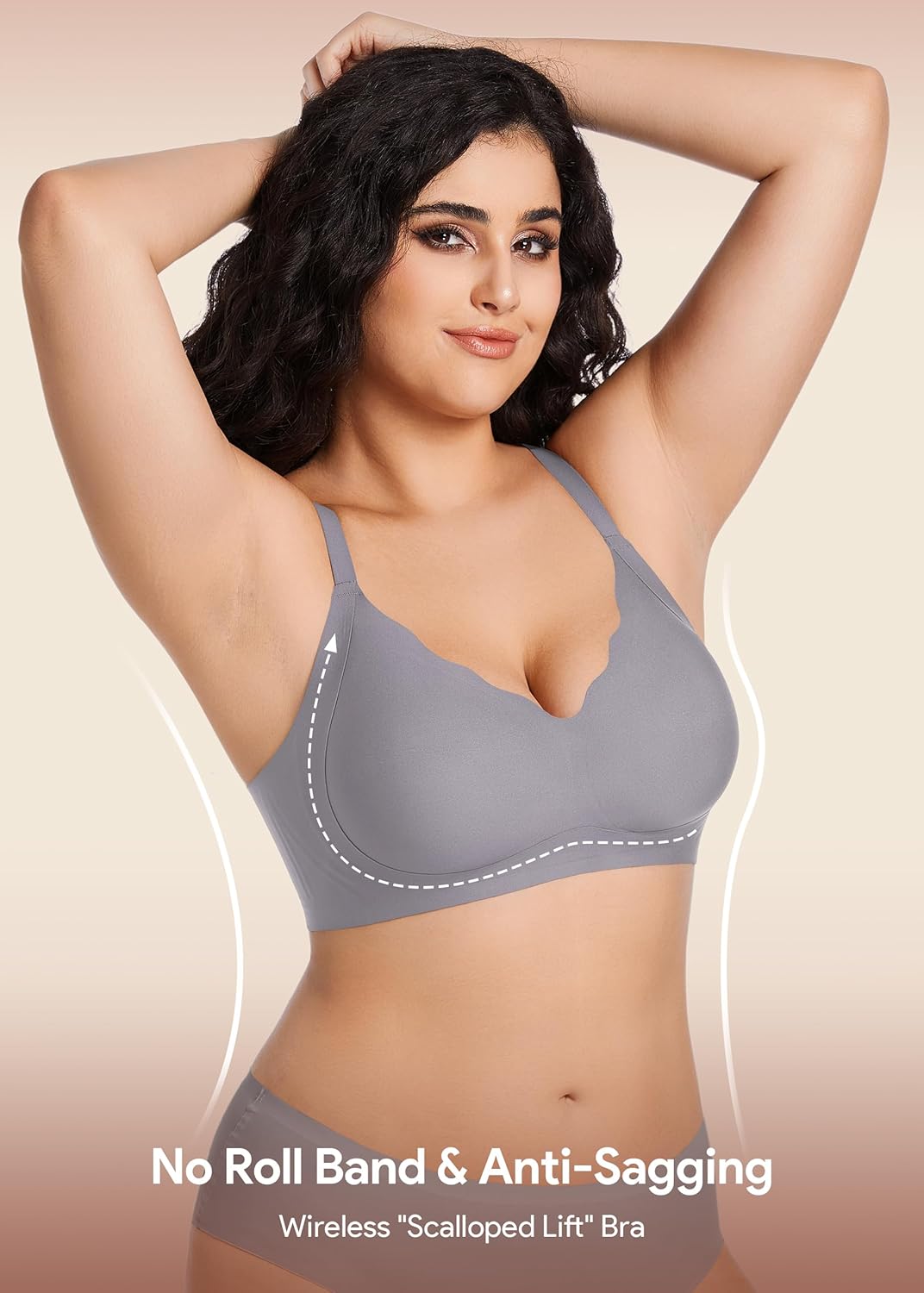 HBselect Jelly Bras for Women No Underwire 3PCS Comfort Wireless Push Up Bras Seamless Scalloped Lift Everyday Bralettes - Image 4