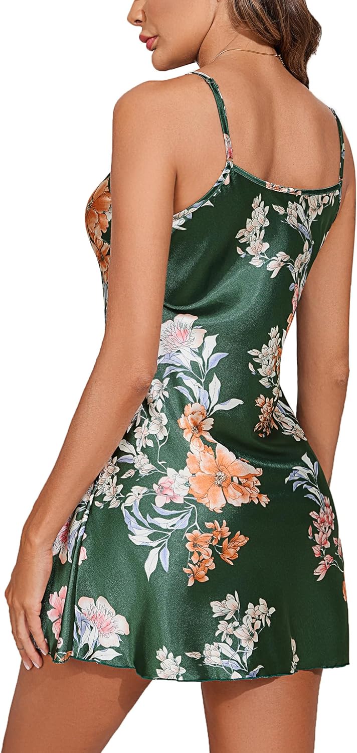 Avidlove Satin Nightgowns for Women Babydoll Lingerie Slip Dress Sexy Sleepwear V Neck Nighty Chemise - Image 6