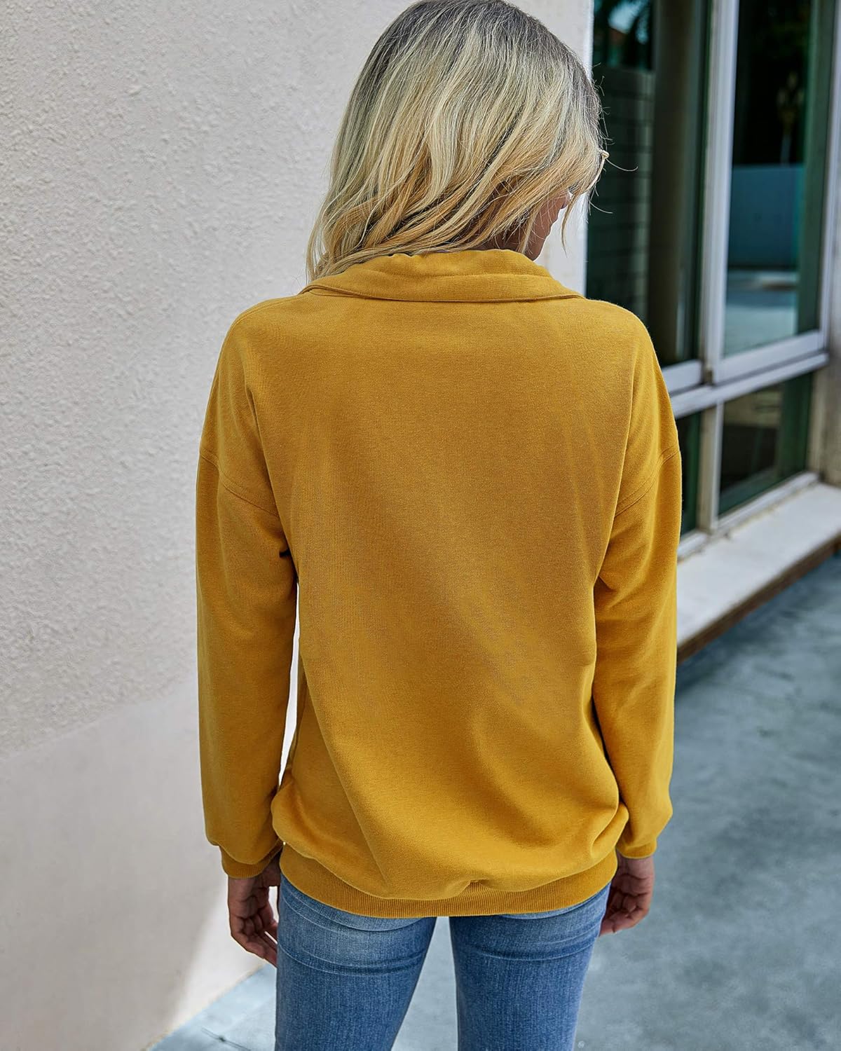 PRETTYGARDEN Women's Casual Long Sleeve Lapel Zipper Sweatshirt Drawstring Loose Pullover Tops - Image 5