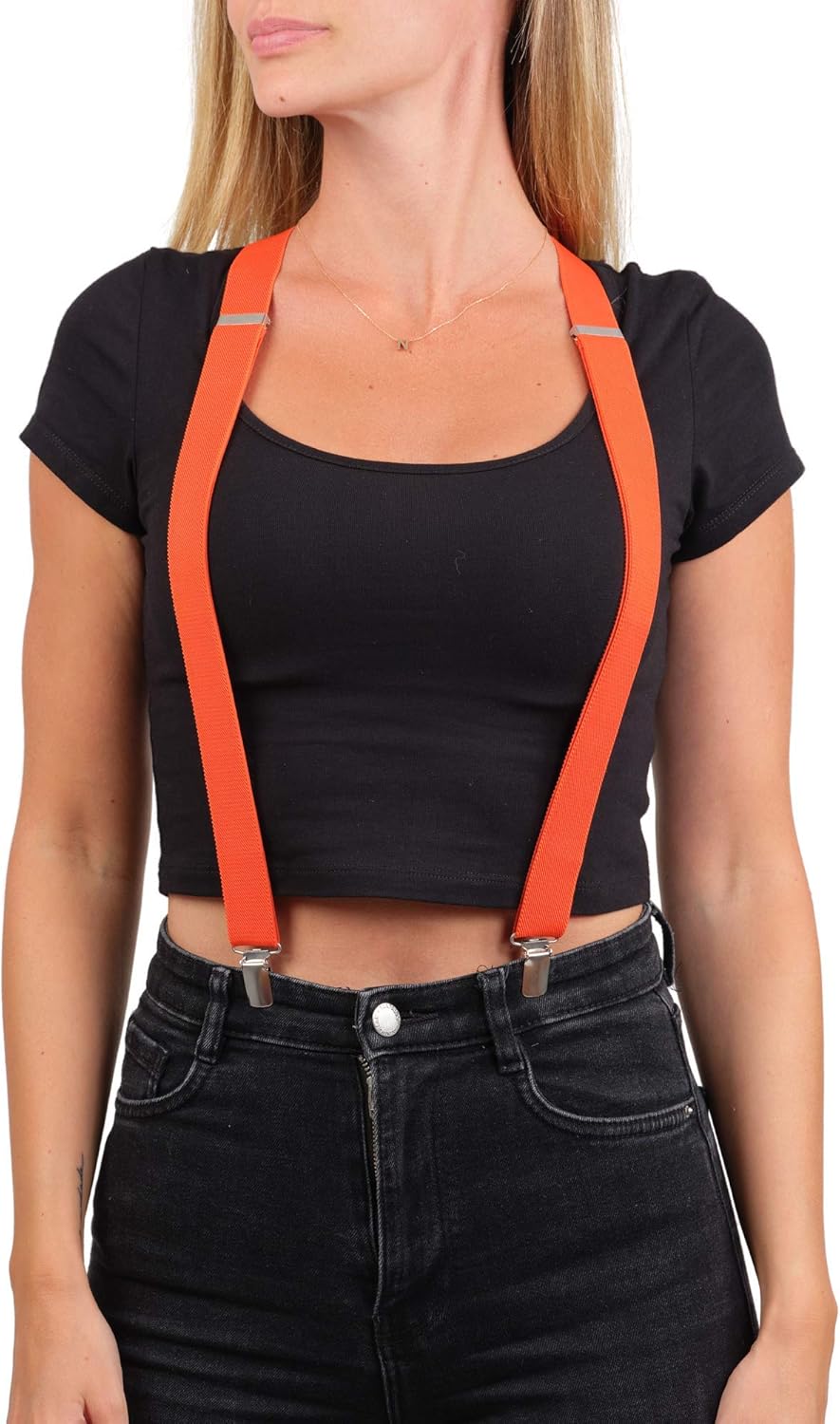 Womens Suspenders – Y Back Style – 1" Width - Comfortably Adjustable Elastic Straps and Metal Clips - Image 4