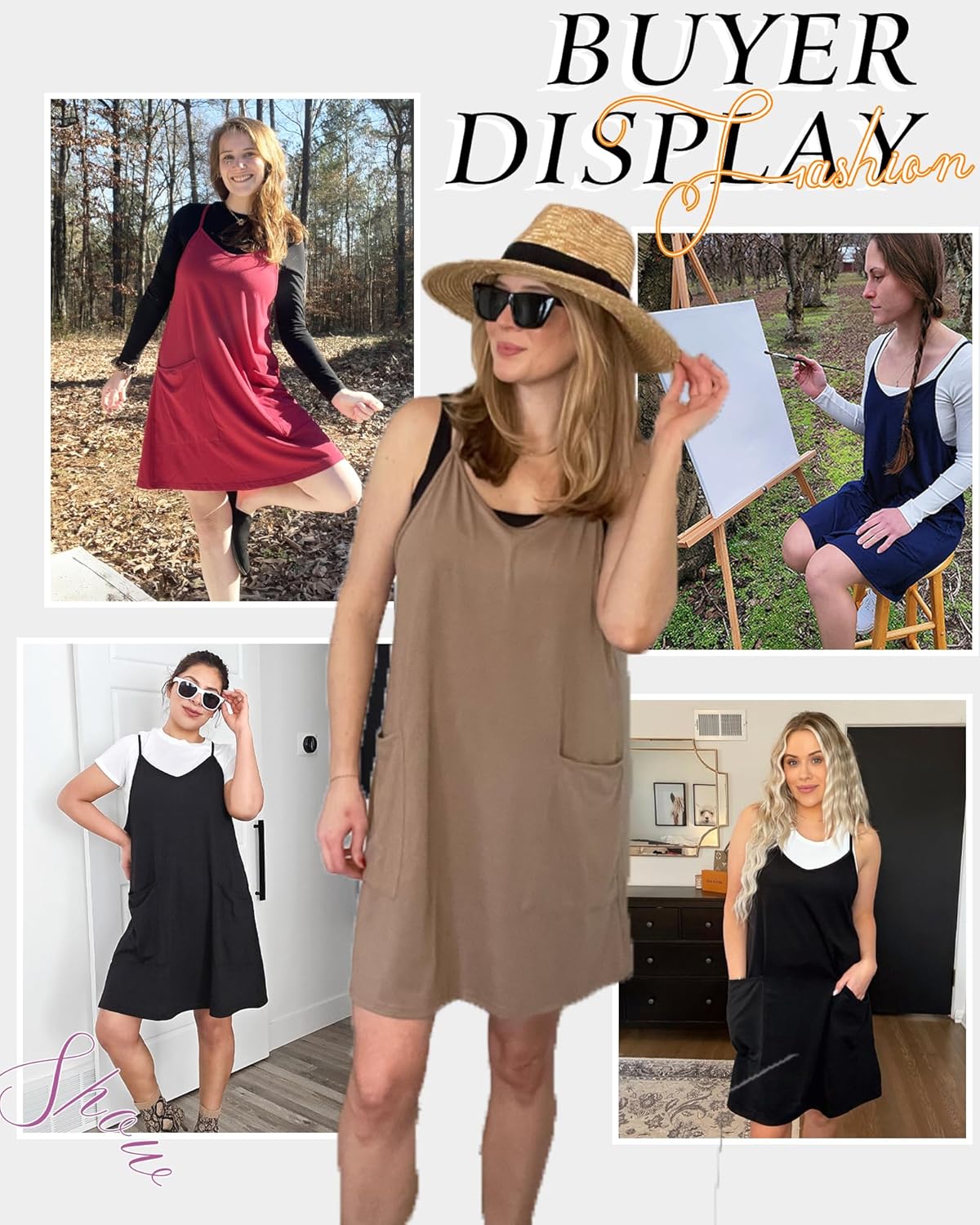 AUSELILY Womens Summer Dress 2026 Sleeveless Casual Mini Dress Spaghetti Strap Short Dresses with Pockets - Image 4