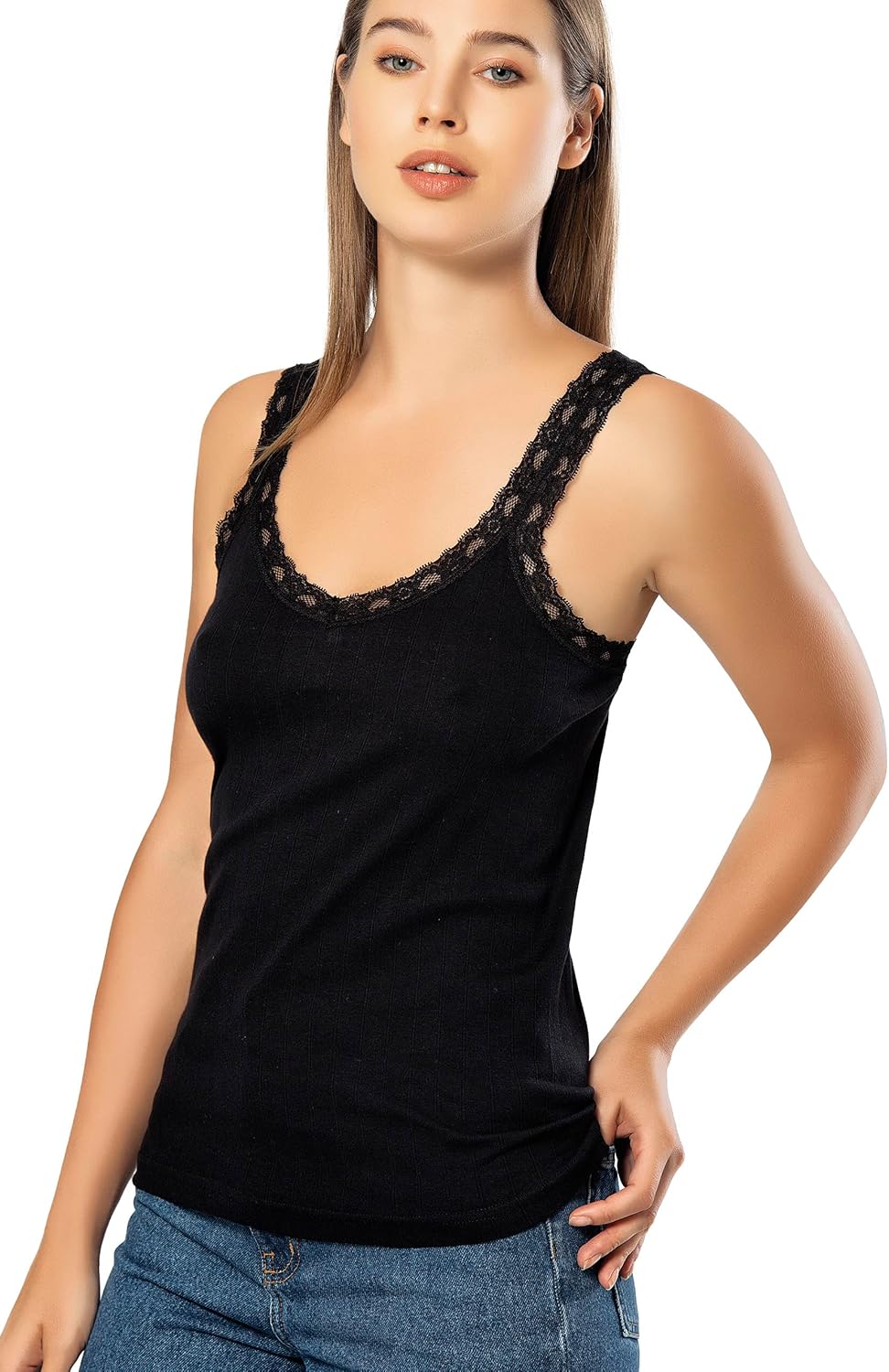 VAVONNE Camisole for Women, All Cotton, Airy Soft Comfy Tank Tops Cami Undershirt - Image 4