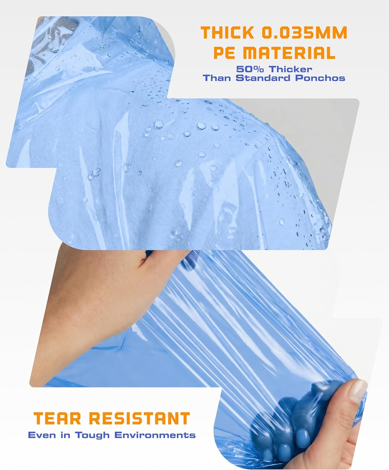 Hagon PRO Disposable Rain Ponchos for Adults (5 Pack) - Image 2