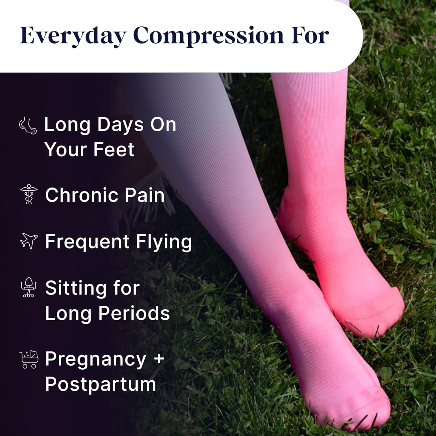 Comrad Nylon Knee High Socks - 15-20mmHg Graduated Compression Socks - Soft & Breathable Support Unisex Socks - Image 5
