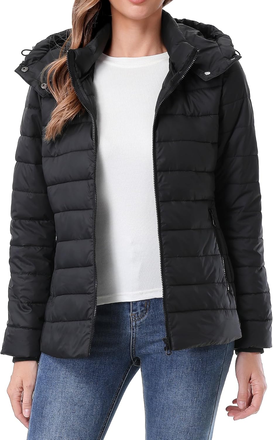 TDYPCI Women's Winter Coat Lightweight Waterproof Puffer Jacket - Quilted Short Down Coat for Women, Warm Winter Jacket - Image 2