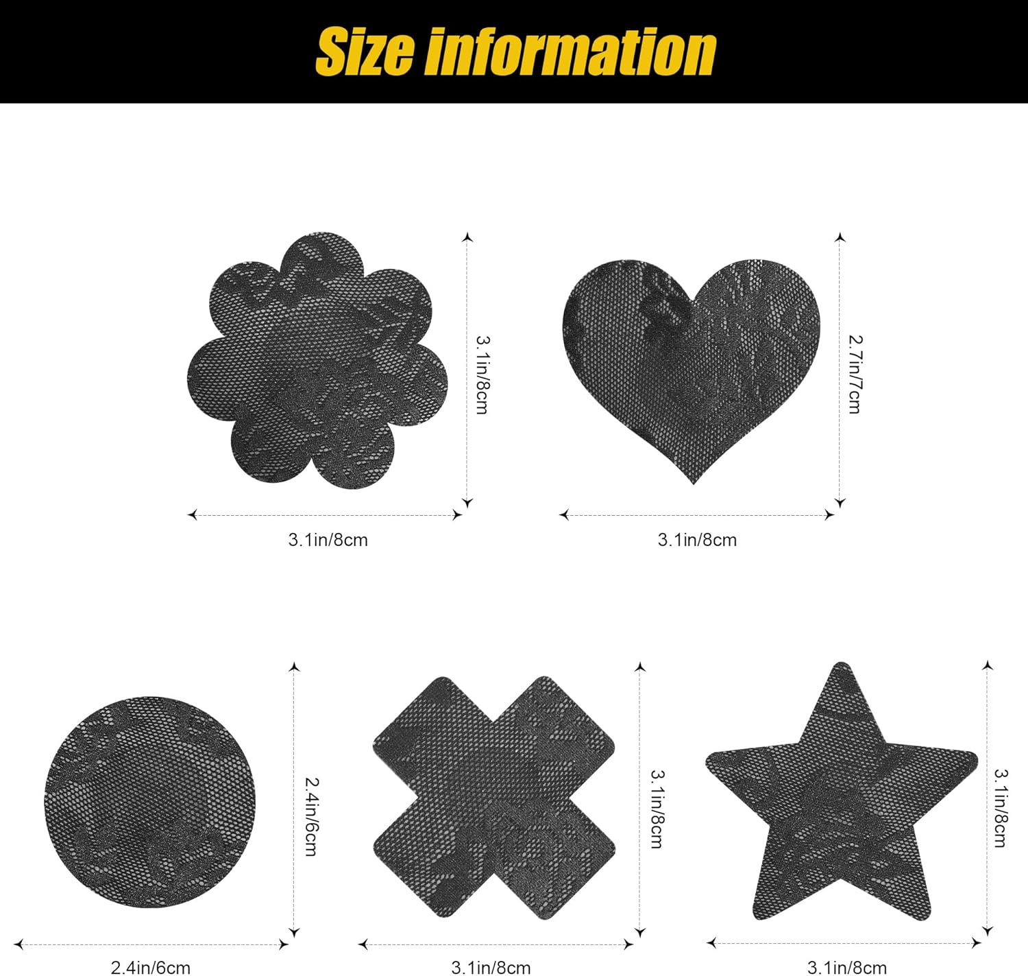 Pasties Rave Pack Nipple Covers Stickers for Women Disposable Sticky Breast Petals - 12 Pairs - Image 2