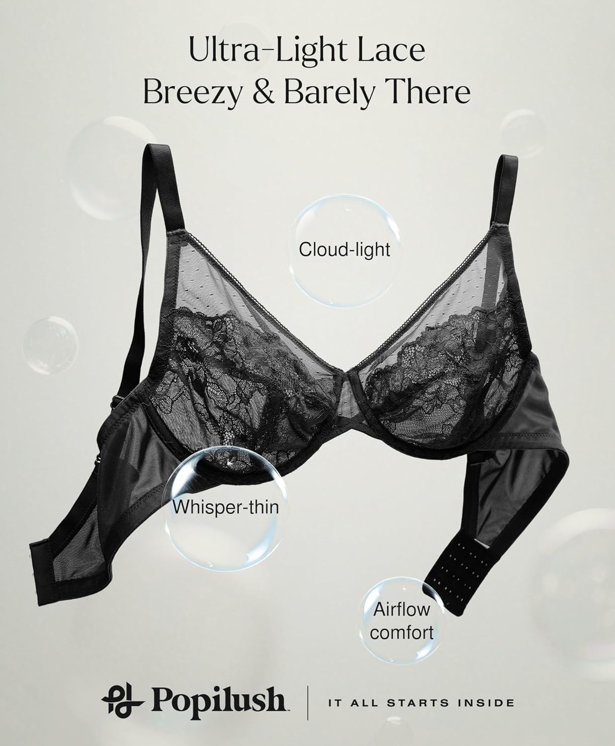 Popilush Bras for Women Lace Minimizer Underwire Bra, Unlined Full Coverage with Comfortable Lift for Large Bust - Image 6