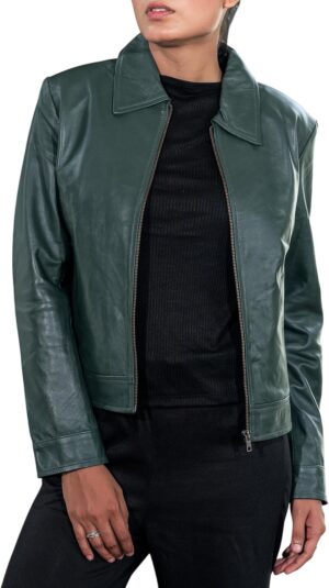 Jild Polo Collar Womens Leather Jac...