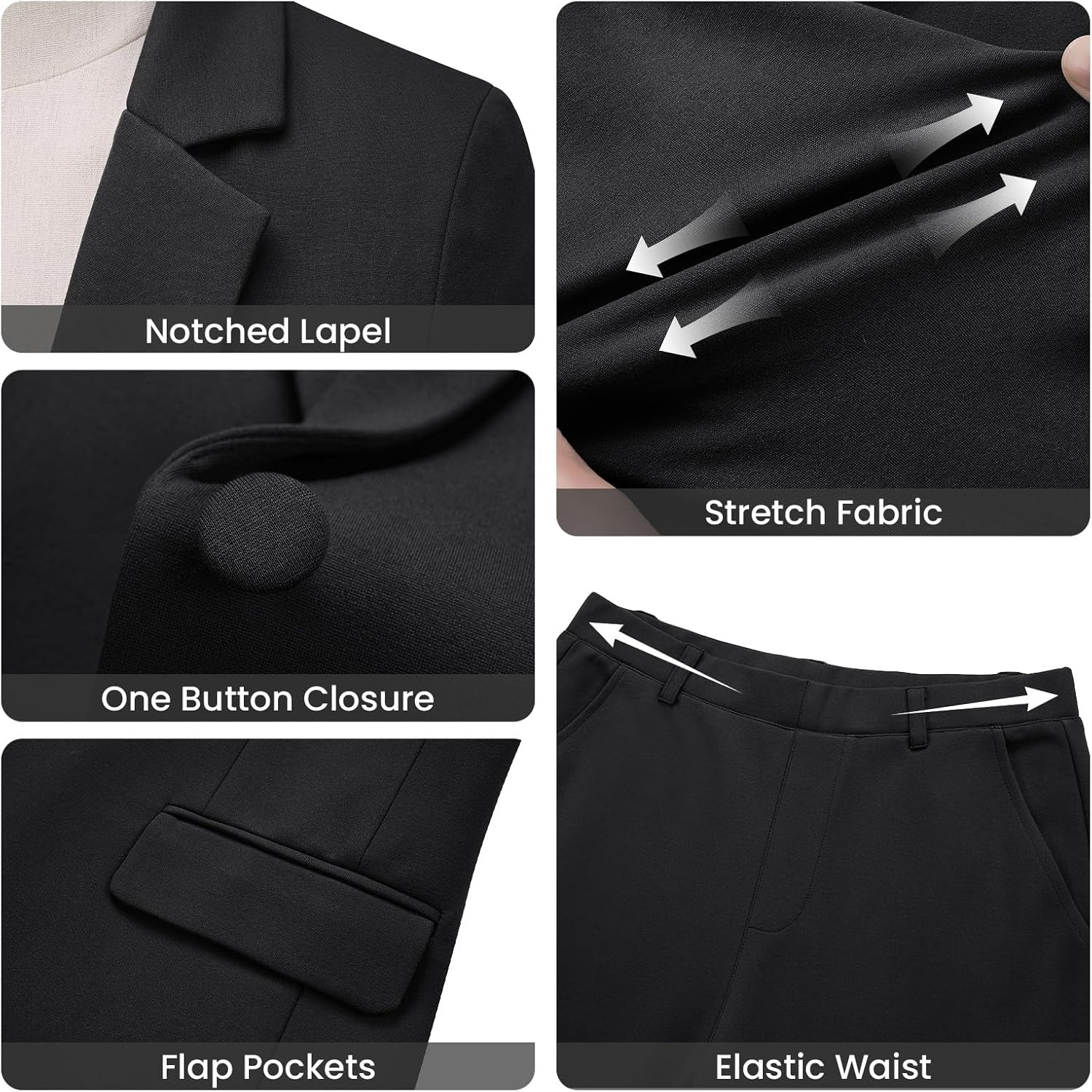 Kelyaa Women's 2 Piece Suit Set Business Casual Slim Fit One Button Blazer and Pant Suit for Office Work Professional Outfits - Image 3