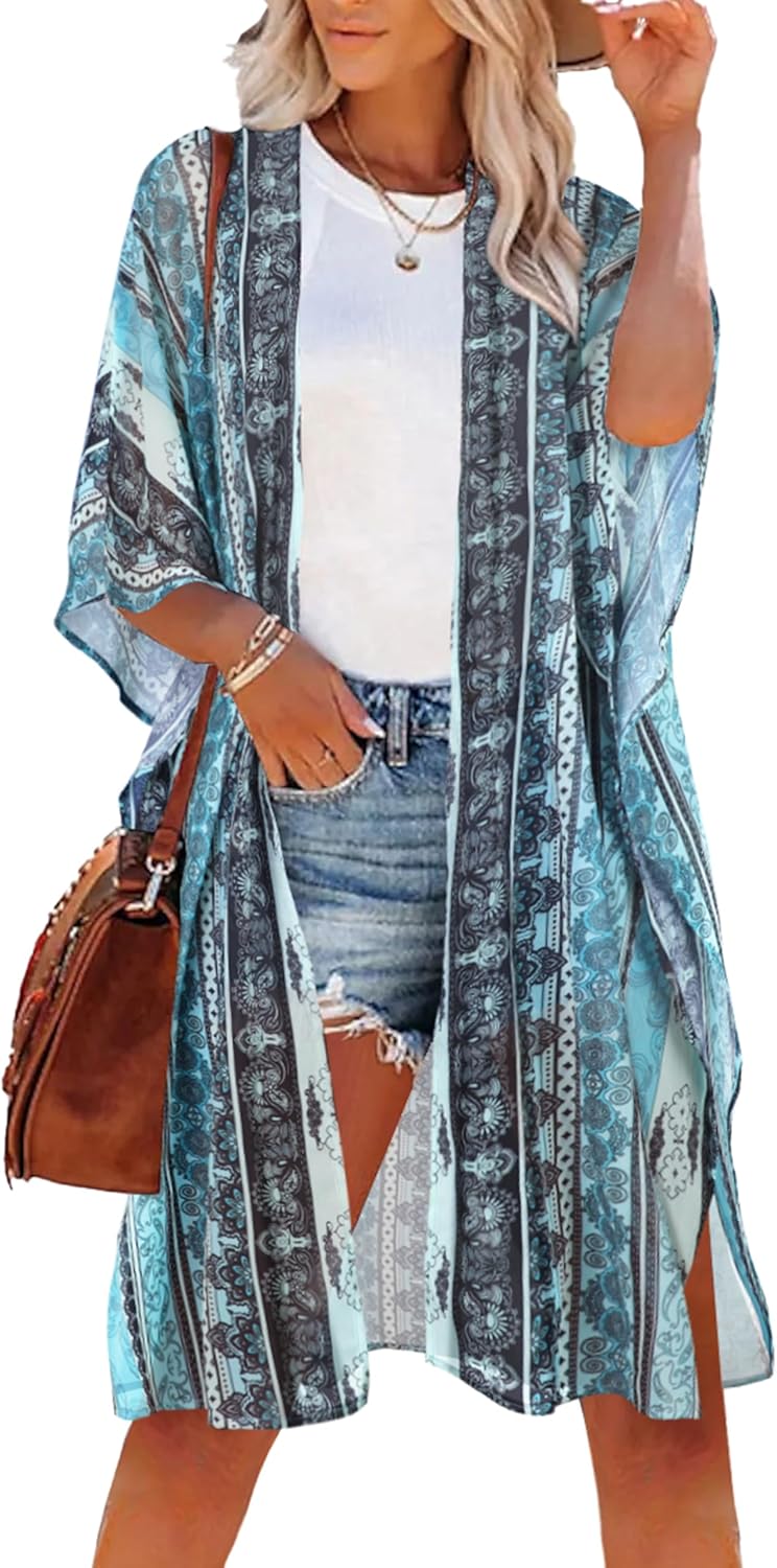 Women's Kimono Swimsuit Coverups Summer Beach Casual Loose Cardigans for Swimwear 2026