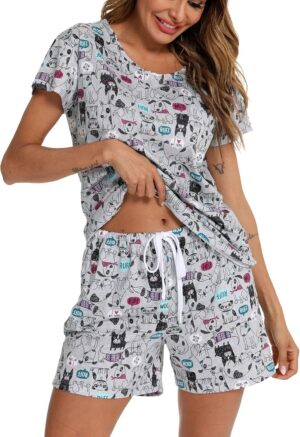 ENJOYNIGHT Womens Pajama Shorts Set...