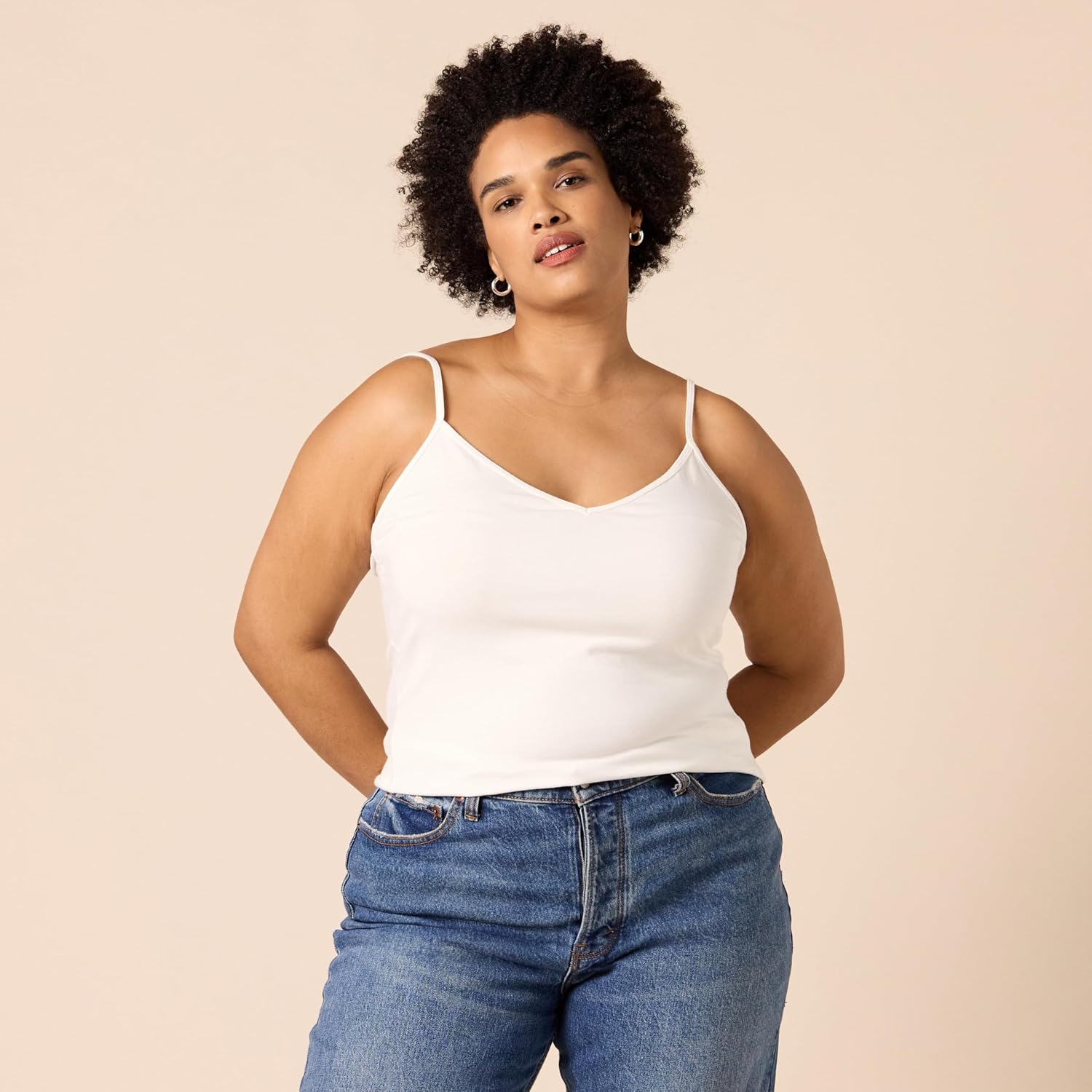 Amazon Essentials Women's Slim-Fit V-Neck Cami, Pack of 4 - Image 6