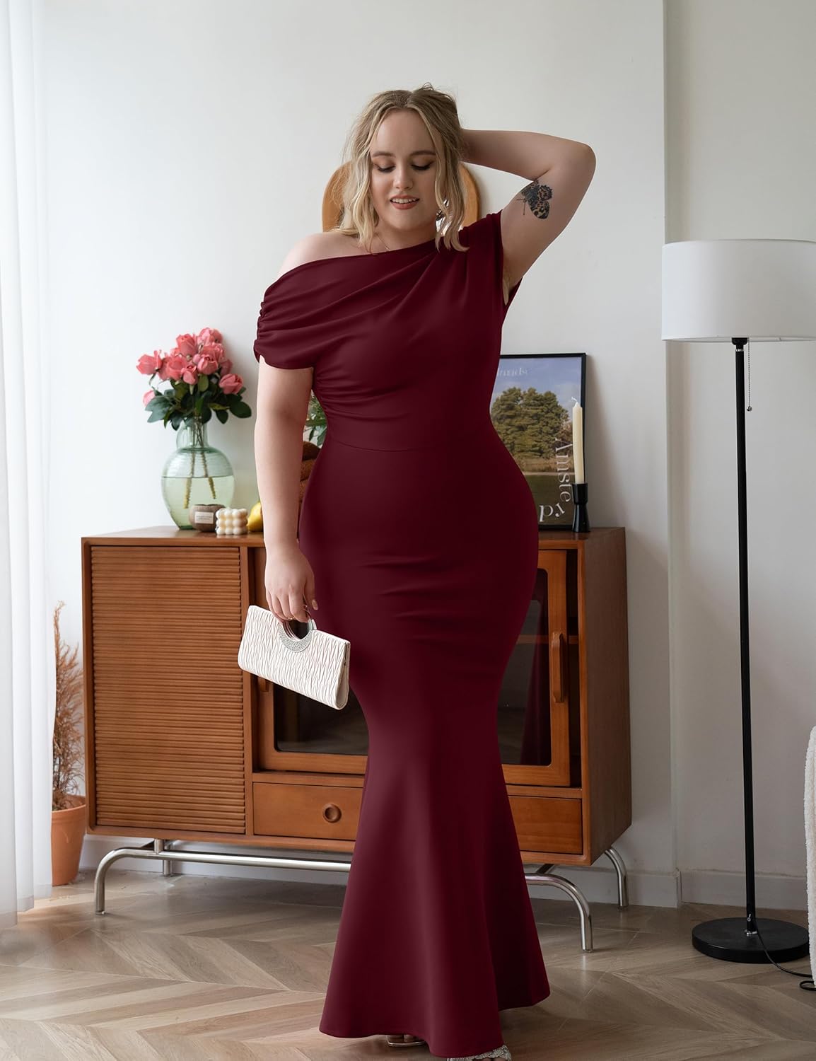 YMDUCH Women's Elegant Sleeveless Off Shoulder Bodycon Long Formal Party Evening Dress - Image 4