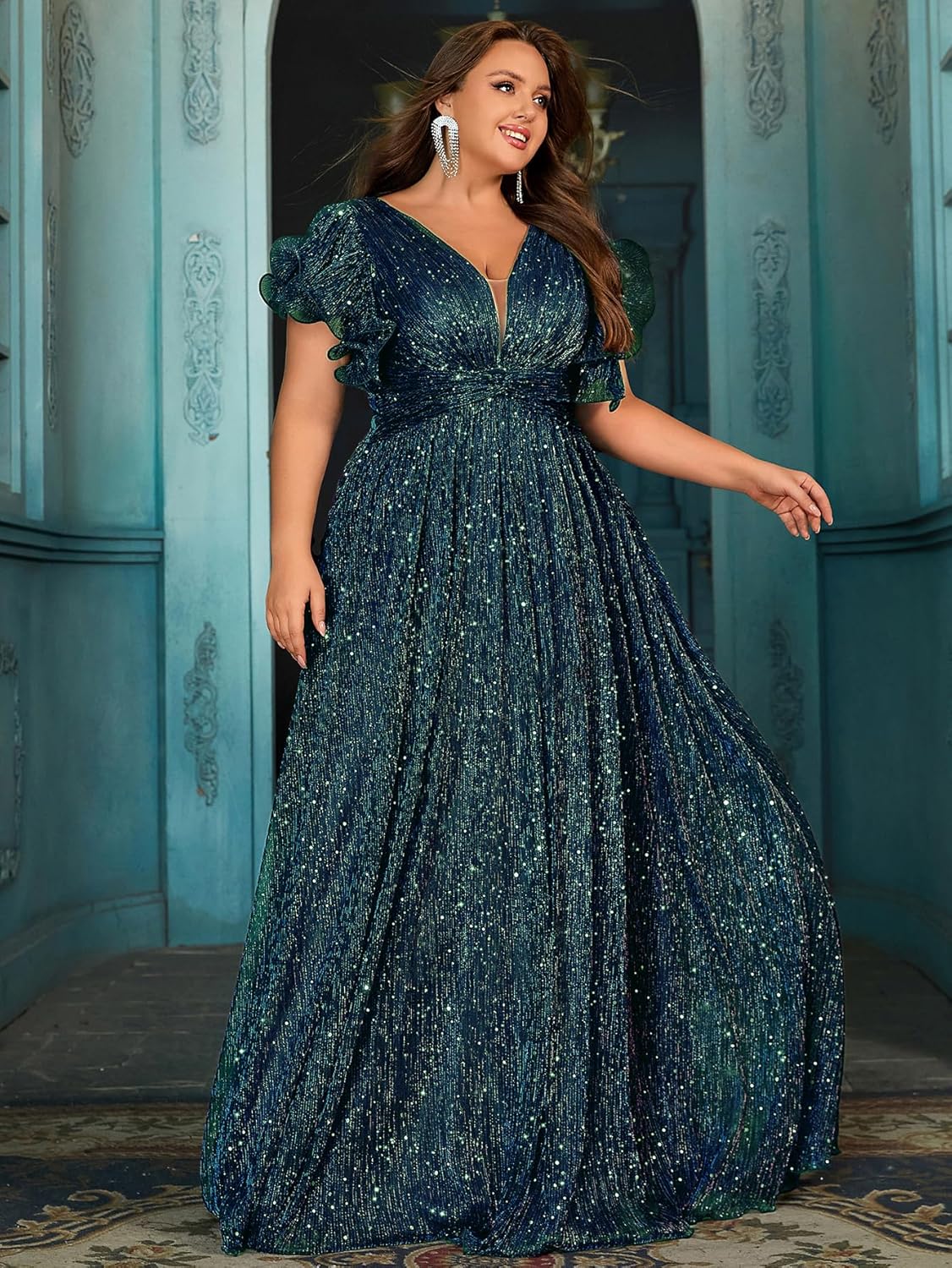 Women Plus Size Wedding Guest Summer Long Prom Dress A Line Elegant Formal Evening Party Cocktail Bridesmaid Gown - Image 8